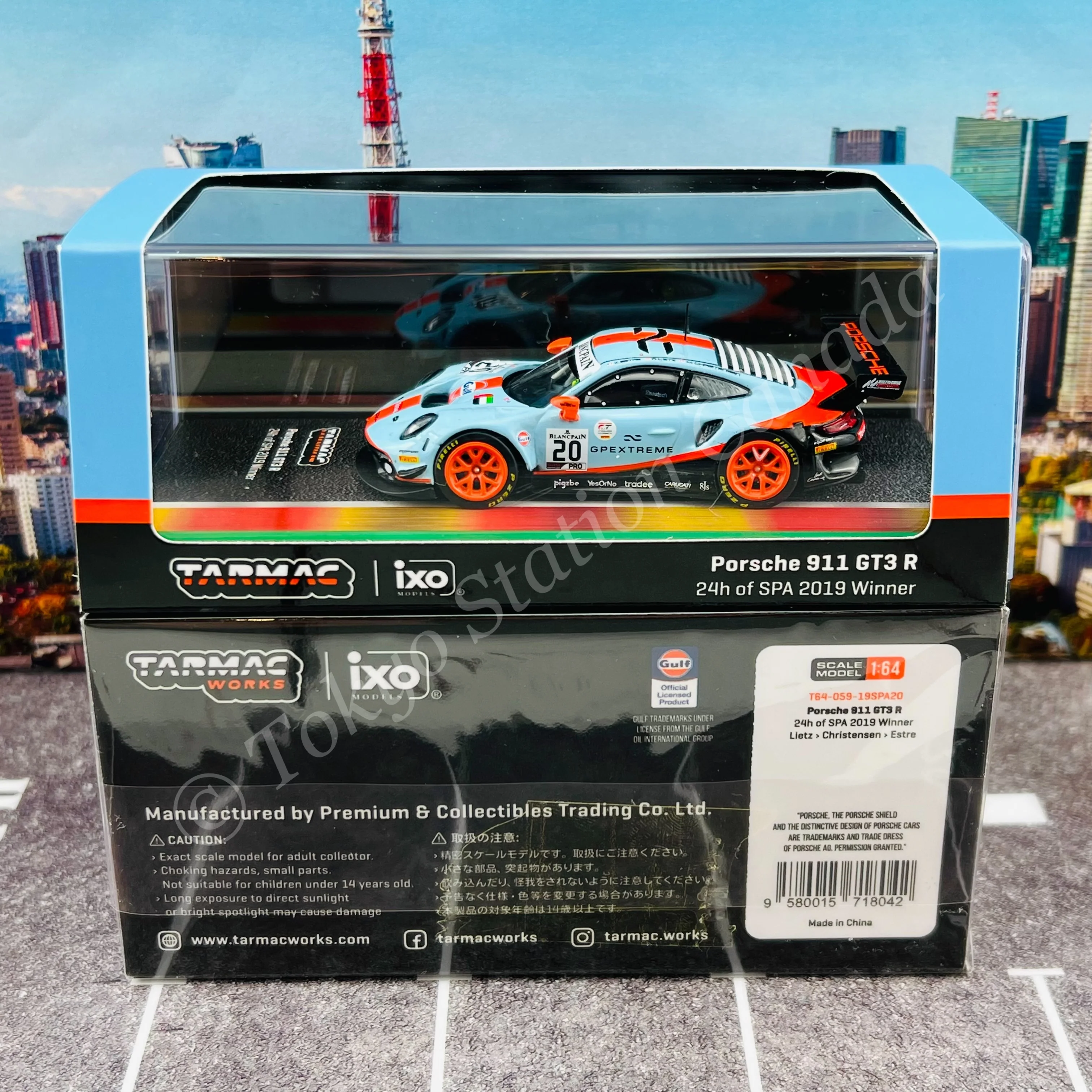 TARMAC WORKS 1/64 HOBBY64 Porsche 911 GT3  R (2019) 24 Hours of SPA 2019 - Winner Lietz / Christensen / Estre T64-059-19SPA20 - Image 6