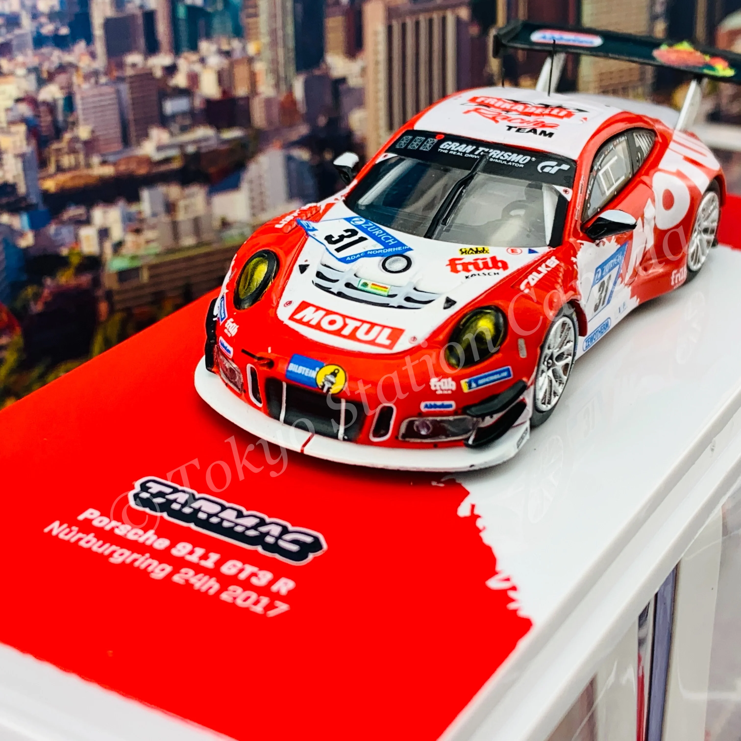 Tarmac Works 1/64 HOBBY64 Porsche 911 GT3 R (991) Nürburgring 24h 2017  Christensen, Bachler, Siedler, Luhr T64-032-17NUR31 - Image 2