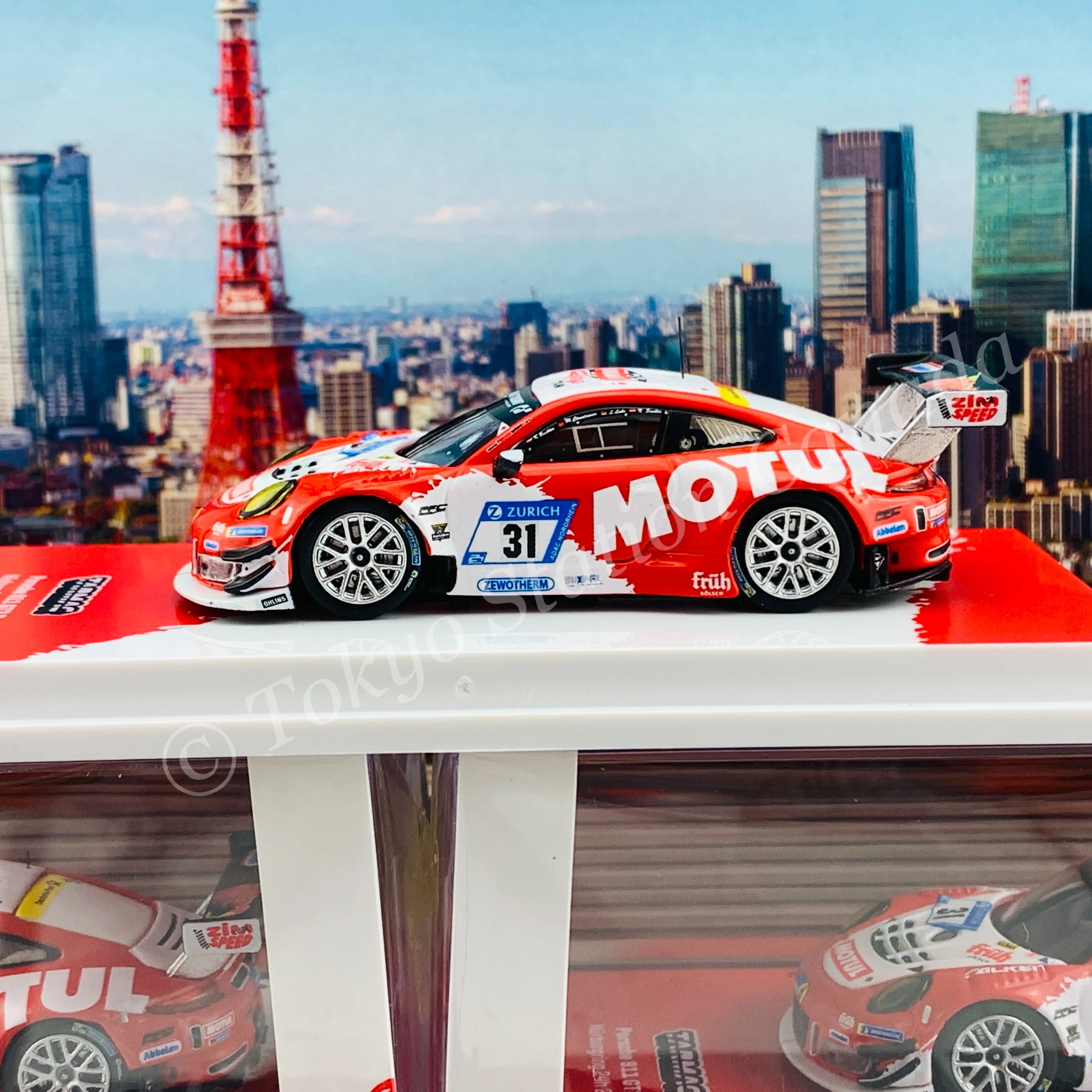 Tarmac Works 1/64 HOBBY64 Porsche 911 GT3 R (991) Nürburgring 24h 2017  Christensen, Bachler, Siedler, Luhr T64-032-17NUR31 - Image 3