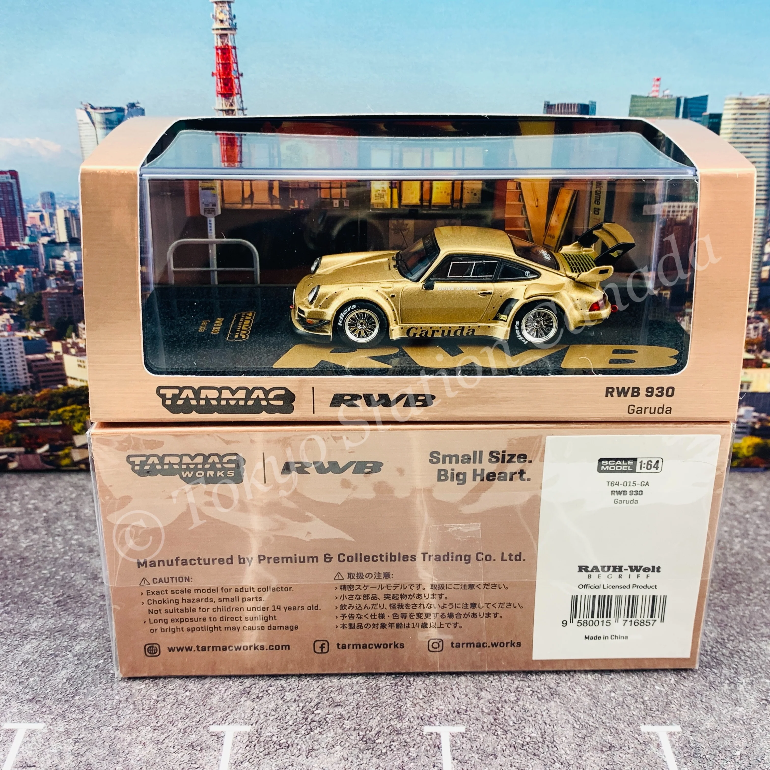 TARMAC WORKS 1/64 HOBBY64 RWB 930 Garuda Street version with silver rims T64-015-GA - Image 6