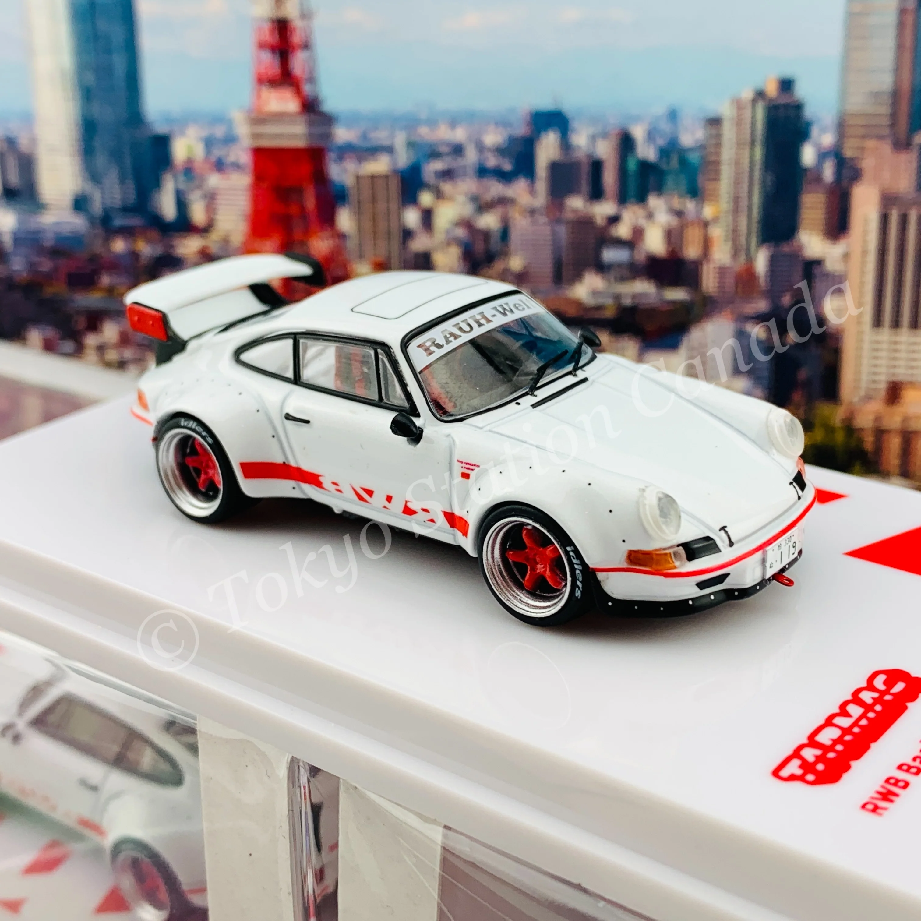 Tarmac Works 1/64 HOBBY64 RWB Backdate White T64-046-WH - Image 5