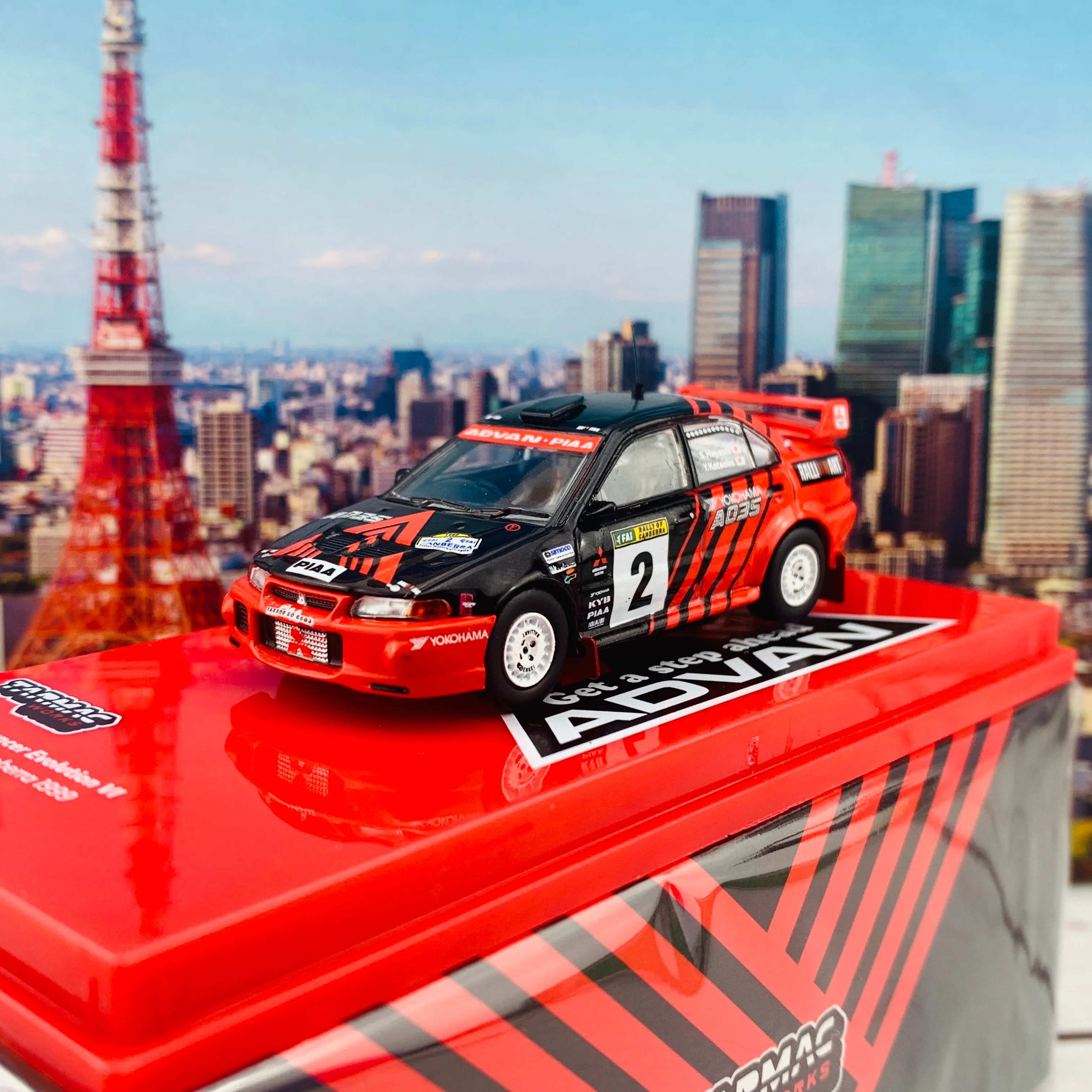 Tarmac Works HOBBY64 1/64 Mitsubishi Lancer Evo 6 Winner Rally of Canberra 1999 Y.Kataoka - S.Hayashi  T64-021-ADV - Image 2