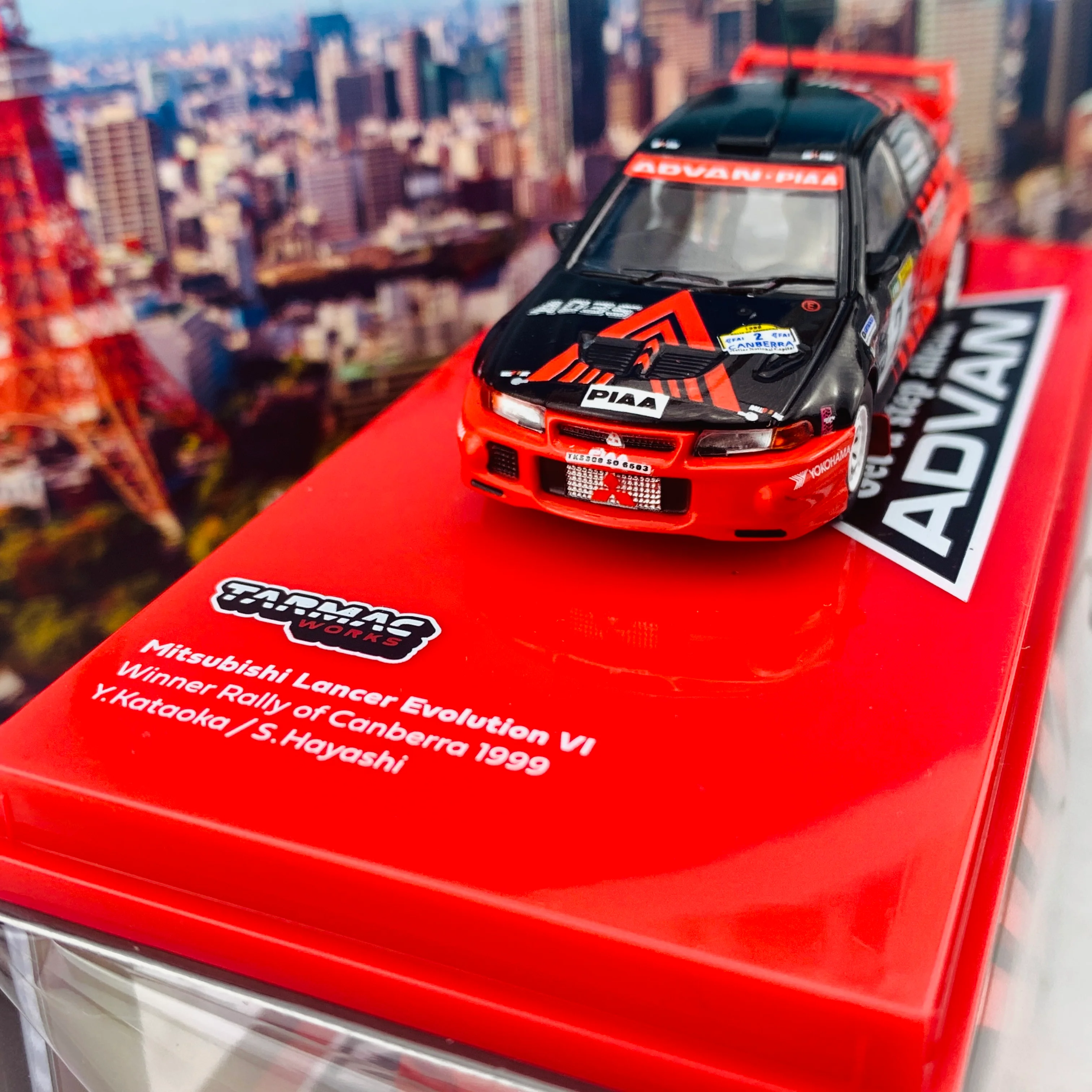 Tarmac Works HOBBY64 1/64 Mitsubishi Lancer Evo 6 Winner Rally of Canberra 1999 Y.Kataoka - S.Hayashi  T64-021-ADV - Image 3