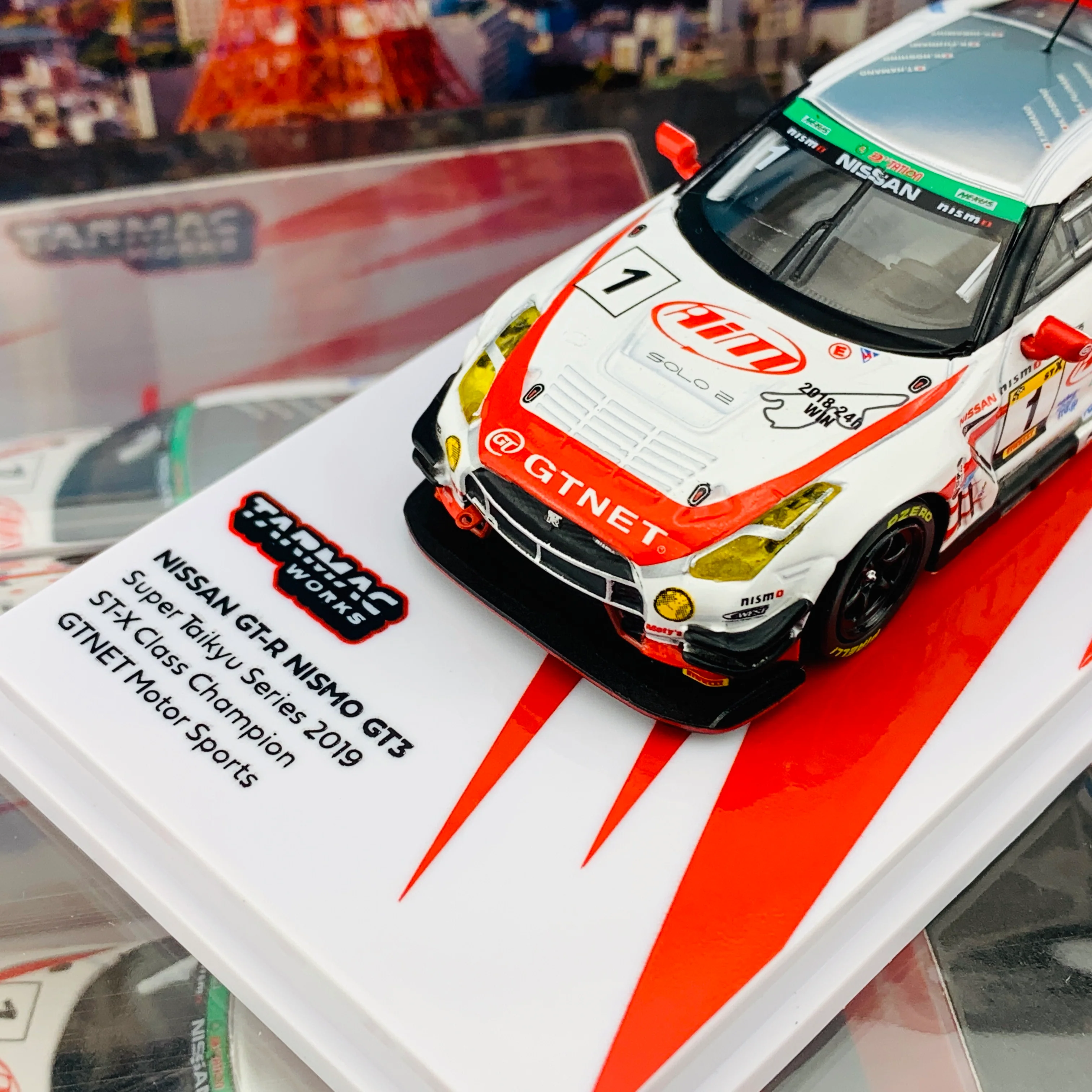 Tarmac Works x GTNET 1/64 Nissan GTR Nismo GT3 Super Taikyu Series 2019 Hamano / Hoshino / Fujinam * Limited to 1248pcs * T64-005-19ST01 - Image 3