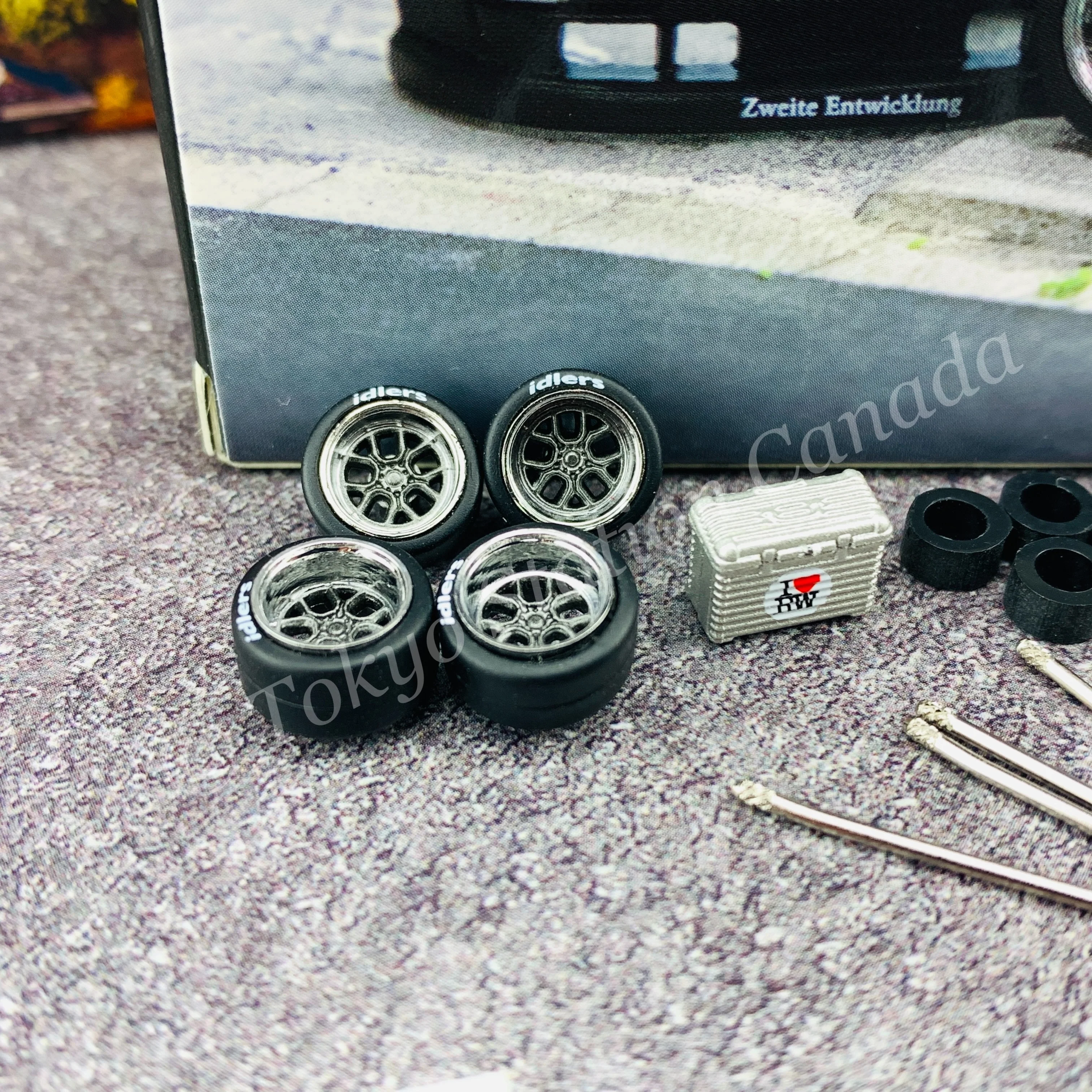 Tarmac Works 1/64 PARTS64 AL13 Wheels DC 003 - Designed for RWB Models Chrome / Gun metal  T64W-005-CH - Image 2