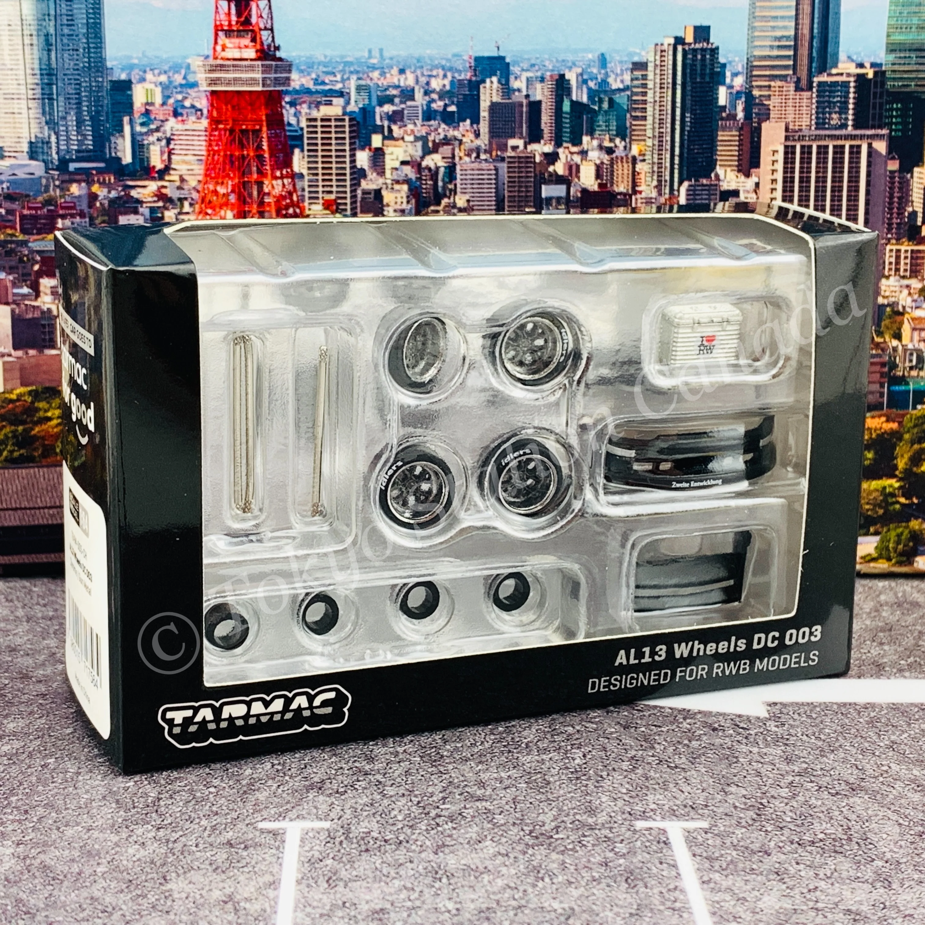 Tarmac Works 1/64 PARTS64 AL13 Wheels DC 003 - Designed for RWB Models Chrome / Gun metal  T64W-005-CH - Image 6