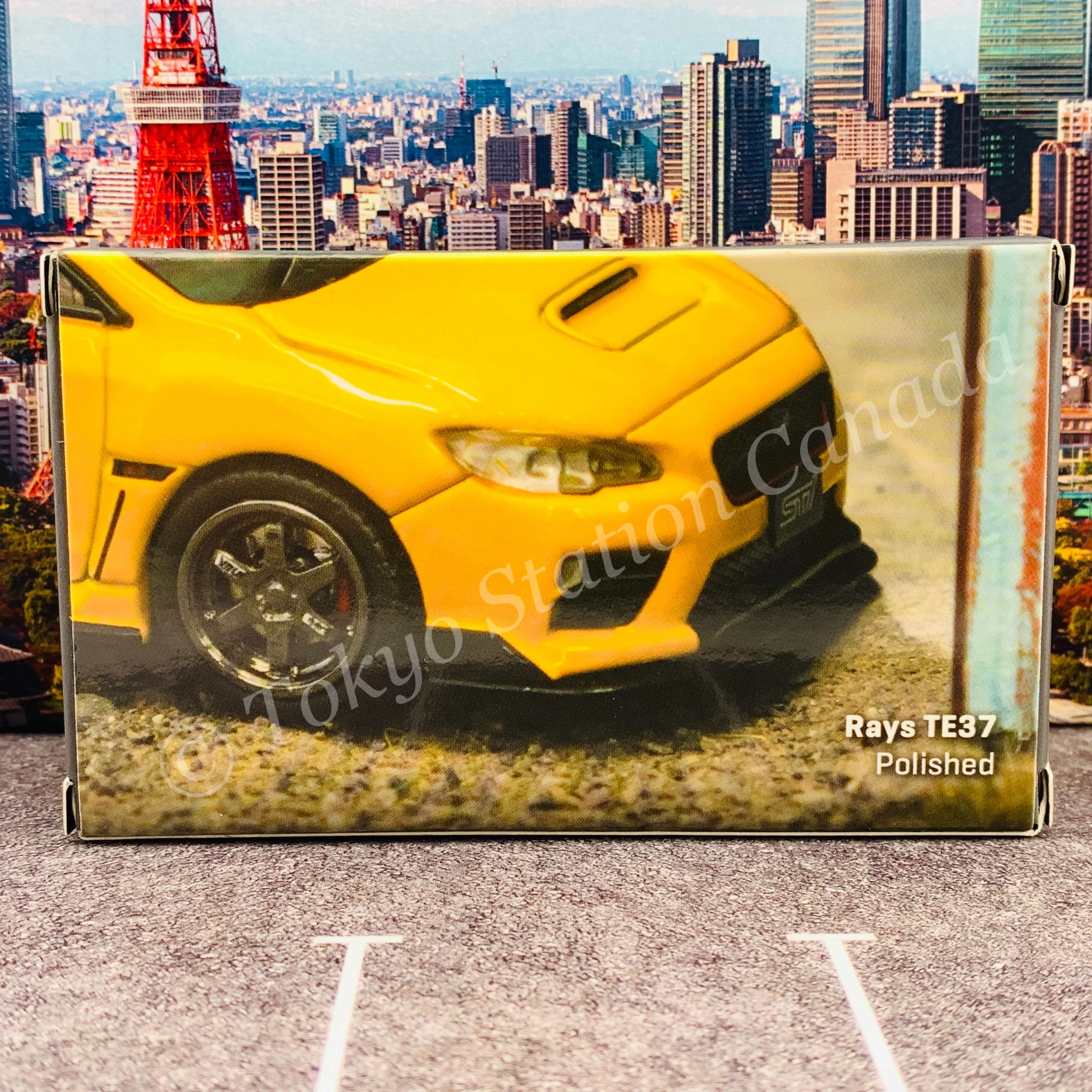 Tarmac Works 1/64 PARTS64 Rays TE37  Polished *Include: 4 Rims / 4 Tires / 4 Axis / 2 sets of spacers / Tire Rack / Sticker T64W-002-PL - Image 3