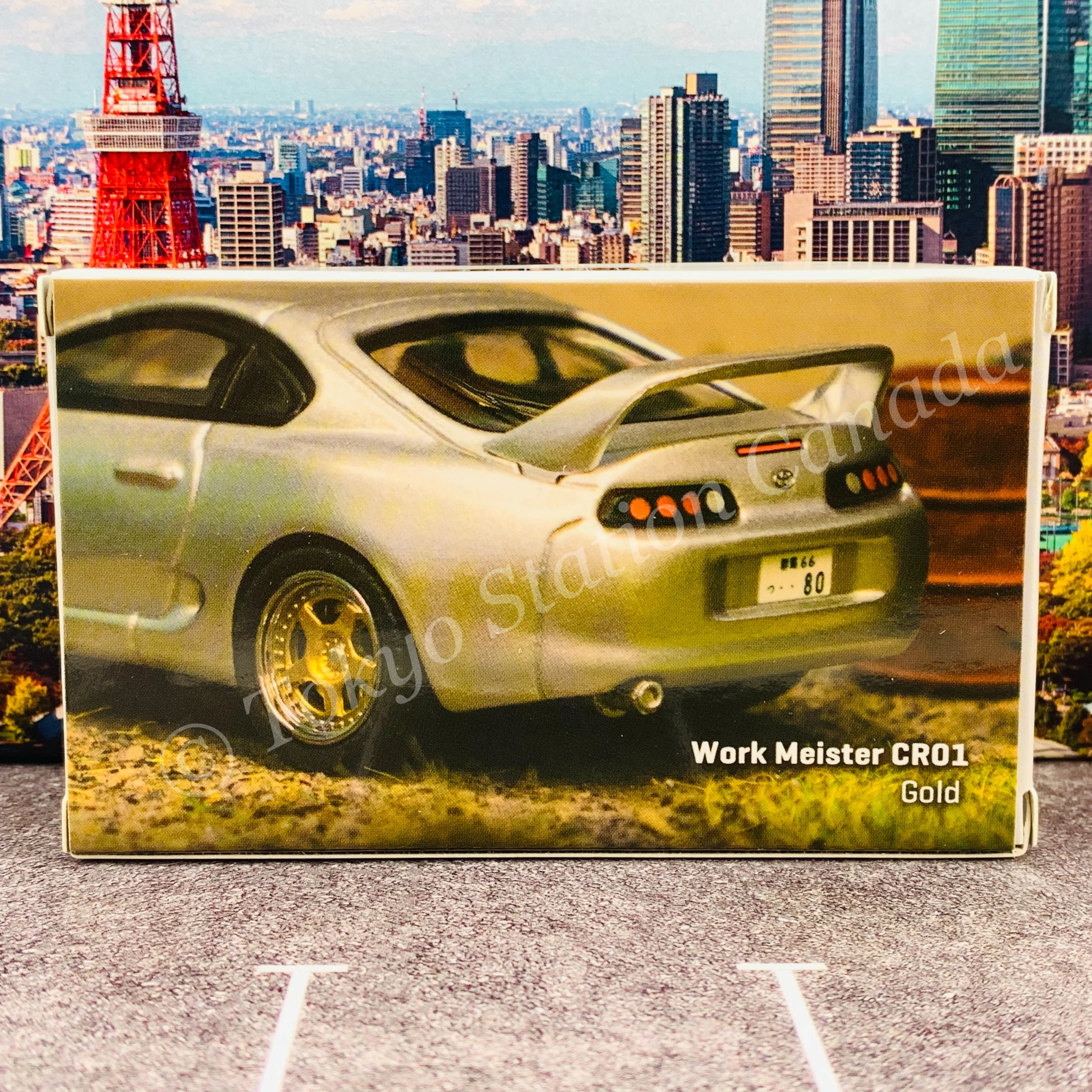 Tarmac Works 1/64 PARTS64 Work Meister CR01 Gold / polished *Include: 4 Rims / 4 Tires / 4 Axis / 2 sets of spacers / Tire Rack / Sticker T64W-004-GP - Image 3