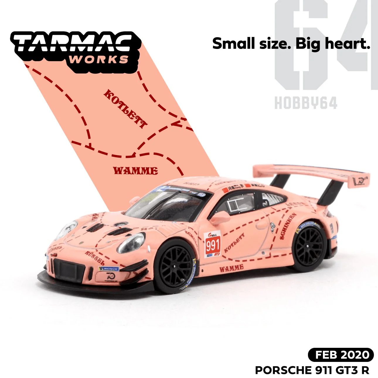 Tarmac Works 1/64 Porsche 911 GT3 R China GT Championship 2018 T64-032-18CGT991 - Image 3