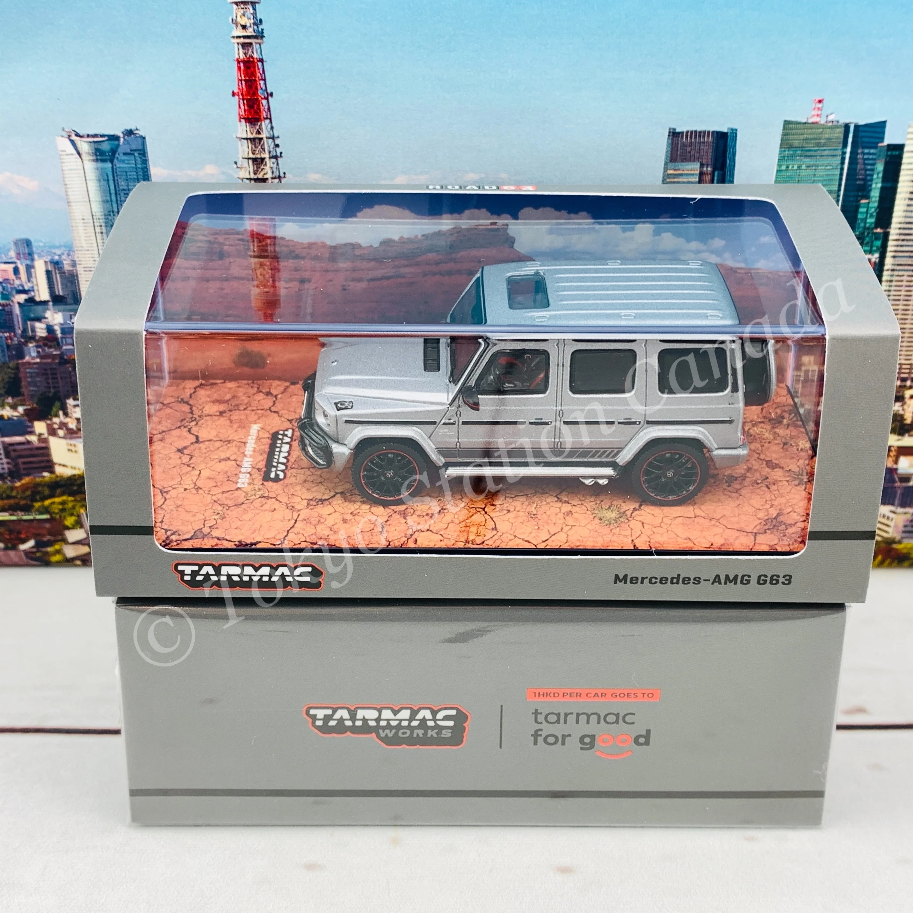 Tarmac Works 1/64 Road64 Mercedes-AMG G63 Matte Grey T64R-040-GR - Image 6
