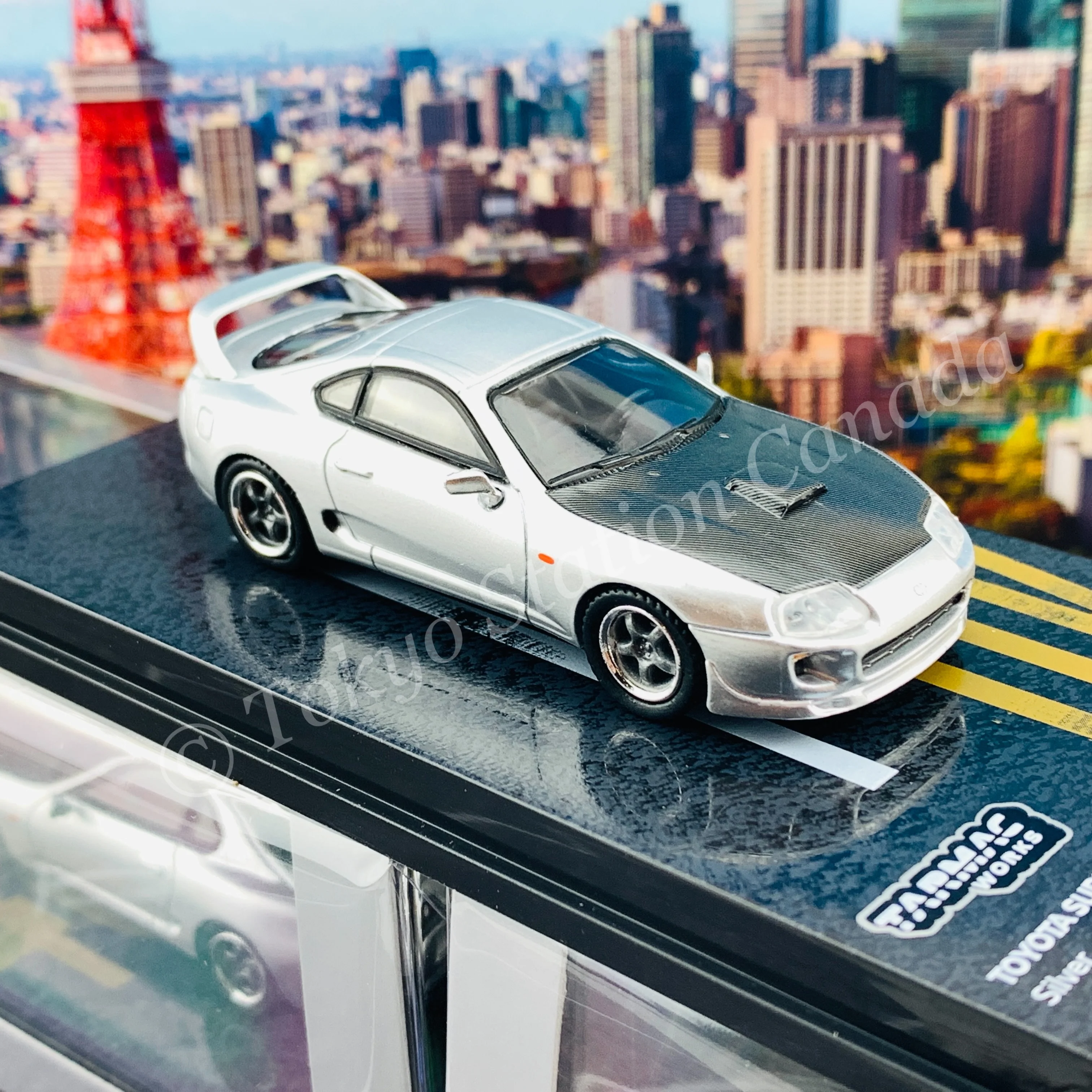 TARMAC WORKS 1/64 HOBBY64 Toyota Supra Silver Limited to 1248pcs T64-011-SG - Image 5