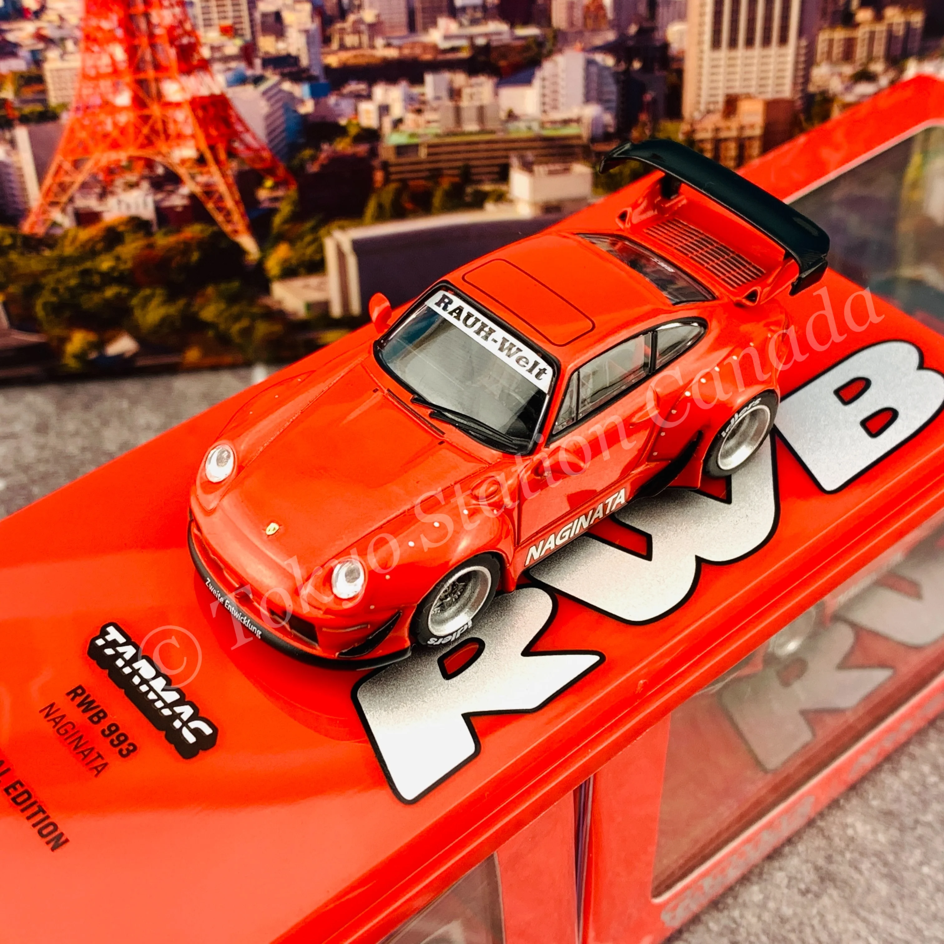 TARMAC WORKS HOBBY64 1/64 RWB 993 Naginata USA Special Edition T64-017-NA - Image 5