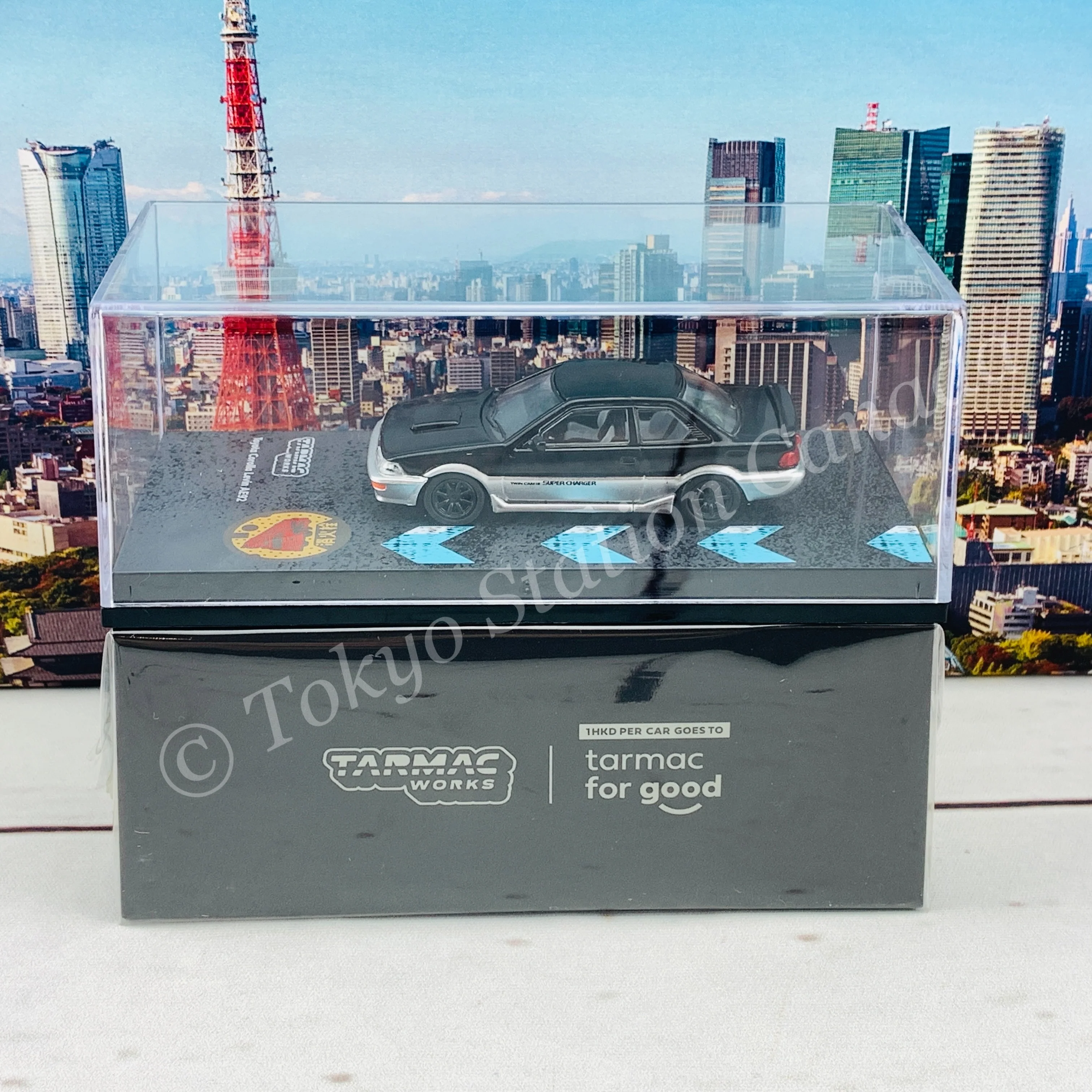 Tarmac Works 1/64 Toyota Corolla Levin AE92 Black / Grey T64R-036-BLK - Image 6