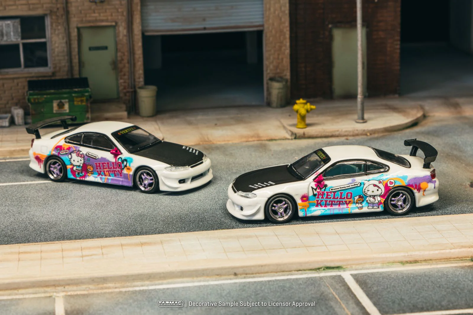 Tarmac Works 1/64 VERTEX Nissan (S15) Hello Kitty Drift Car (Indonesia Exclusive) T64G-023-HK2 - Image 3