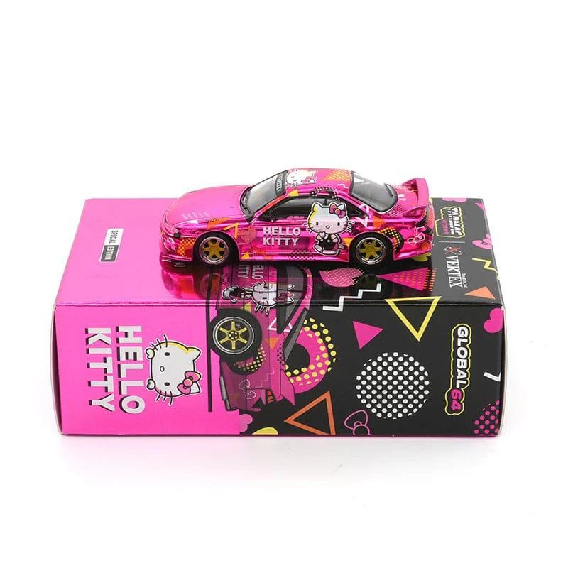 PREORDER TARMAC WORKS 1/64 VERTEX Silvia (S14) Hello Kitty Pink Chrome APA XPO 2025 event model T64G-018-HK2 (Approx. Release Date :  FEB 2026 subject to manufacturer's final decision) - Image 2