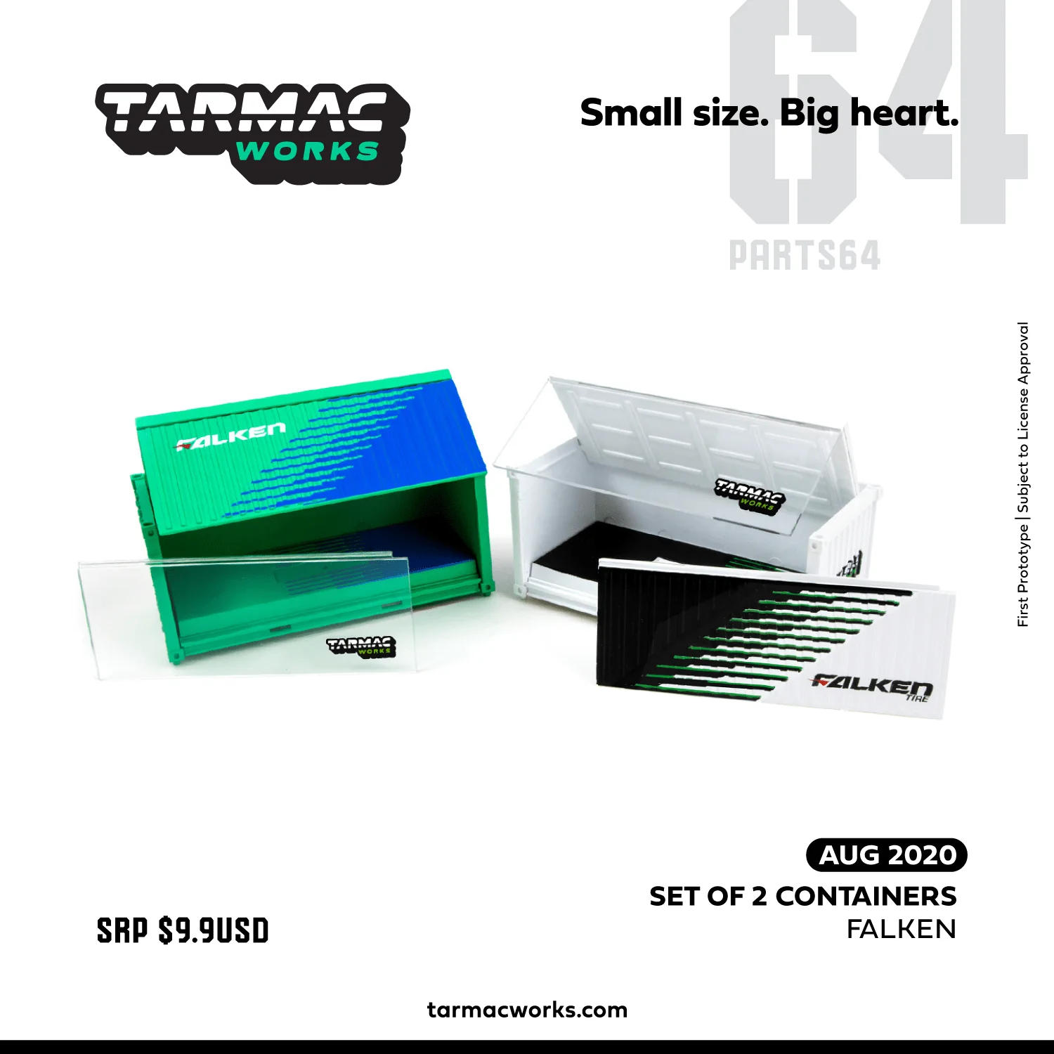 Tarmac Works Accessories 1/64 Container Base Falken *** Two Containers with clear part included *** T64C-001-FAL - Image 3