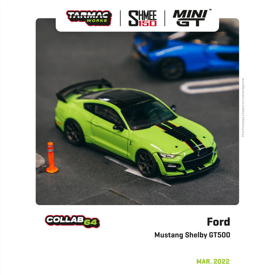 TARMAC WORKS COLLAB64 1/64 Ford Mustang Shelby GT500 Grabber Lime MGT00271-L - Image 5