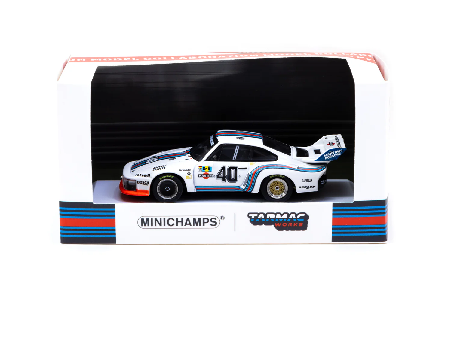 TARMAC WORKS COLLAB64 MINICHAMPS x Tarmac Works 1/64 Porsche 935/76 24h Le Mans 1976 Martini Racing #40 643766340 - Image 3