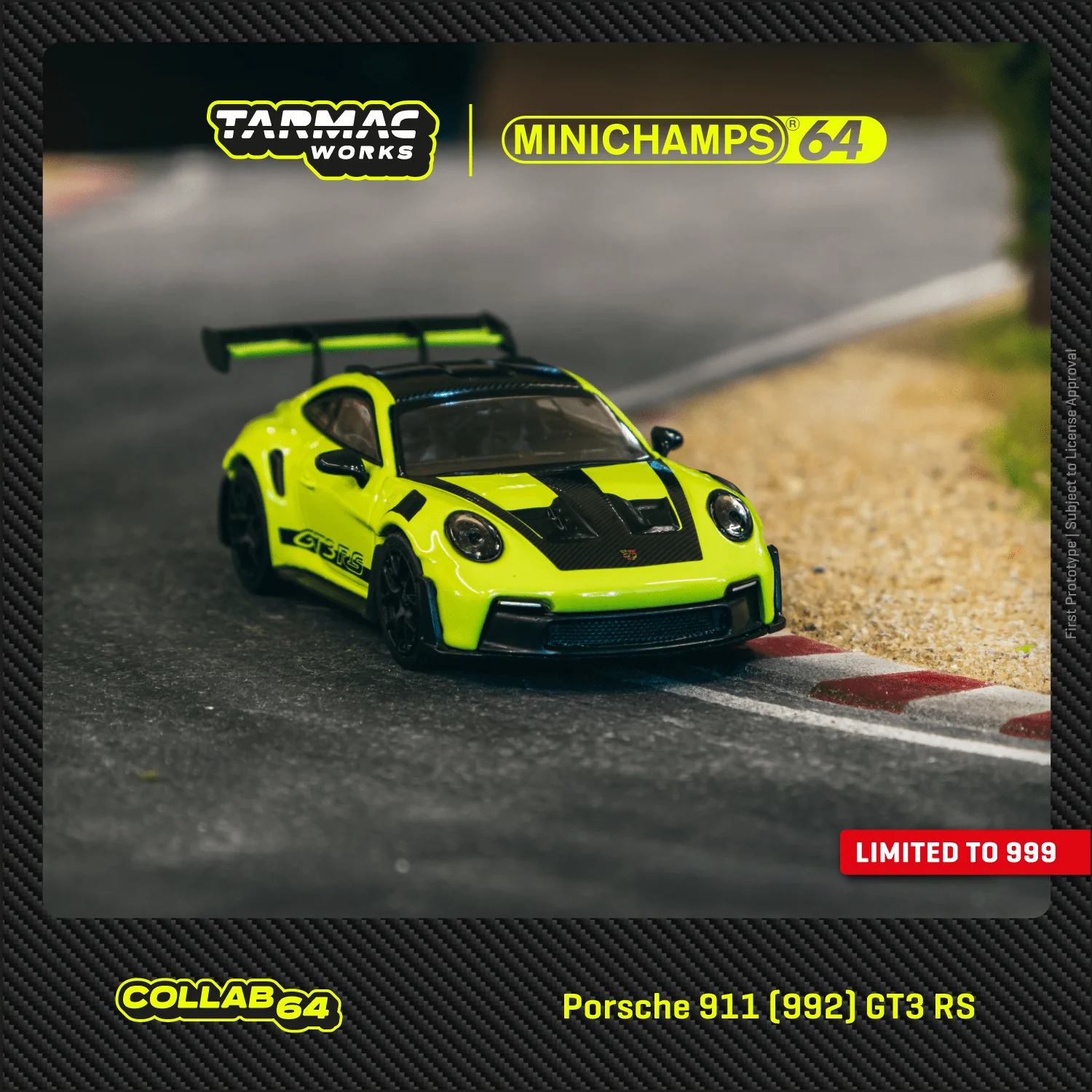 TARMAC WORKS COLLAB64 1/64 Porsche 911 (992) GT3 RS Acid Green T64MC-005-AG - Image 2