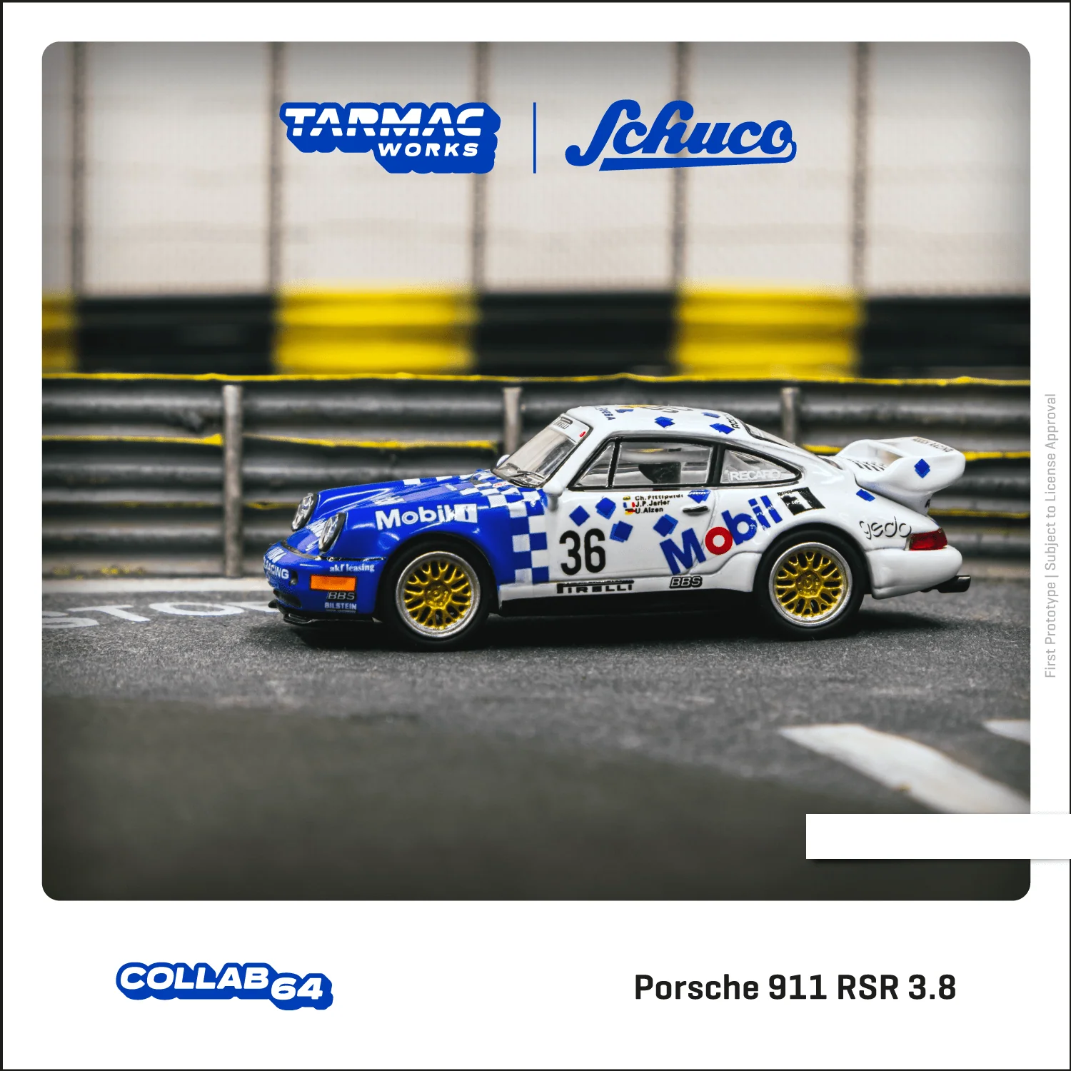 TARMAC WORKS COLLAB64 1/64 Porsche 911 RSR 3.8 24h of SPA 1993 #36 Winner T64S-003-93SPA - Image 4