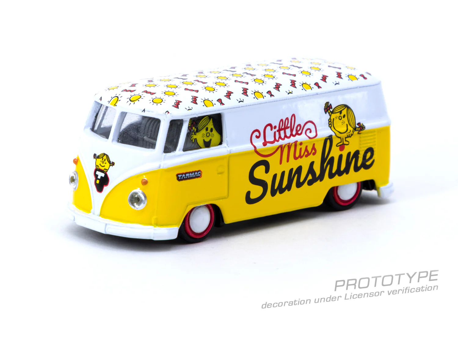 TARMAC WORKS COLLAB64 1/64 VW Type II (T1) Panel Van  Mr. Men Little Miss Little Miss Sunshine T64S-005-MMLM - Image 5