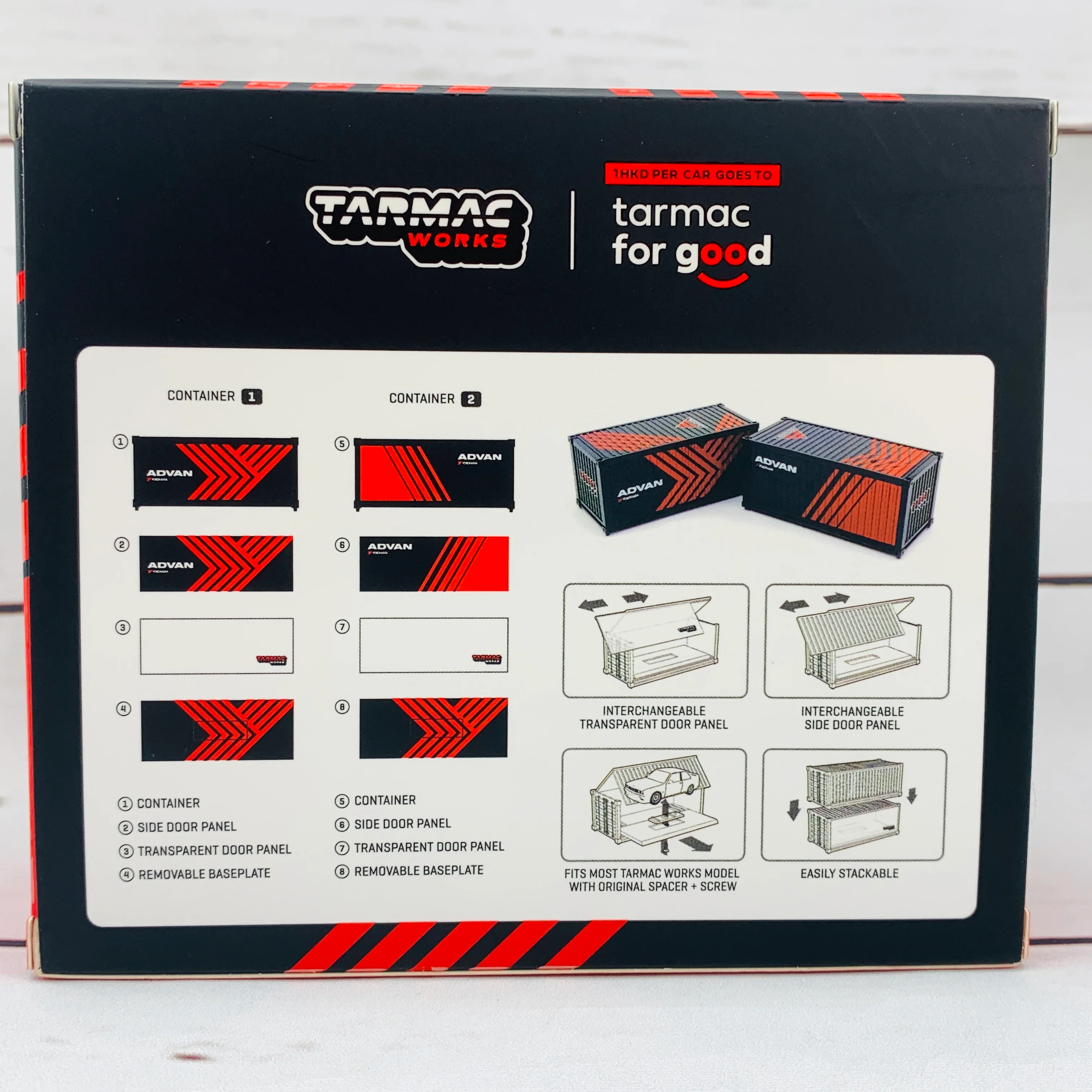 Tarmac Works Container ADVAN Base Set of 2 T64C-001-ADV - Image 3