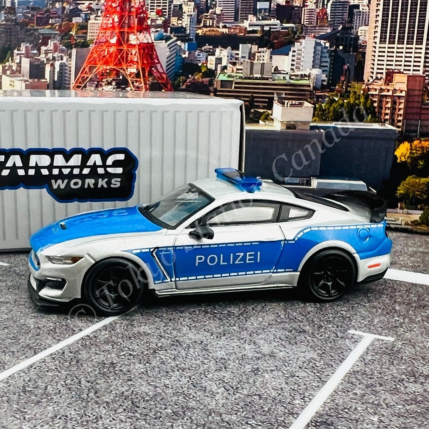 TARMAC WORKS GLOBAL64 1/64 Ford Mustang Shelby GT350R German Police T64G-011-GP - Image 4