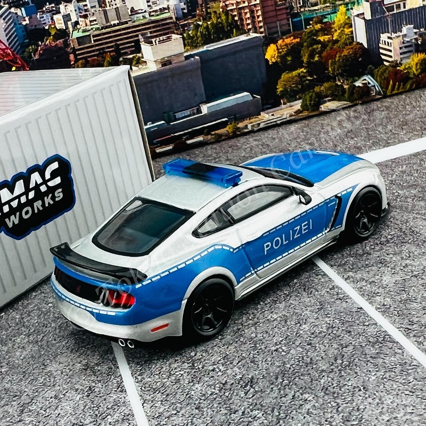 TARMAC WORKS GLOBAL64 1/64 Ford Mustang Shelby GT350R German Police T64G-011-GP - Image 5