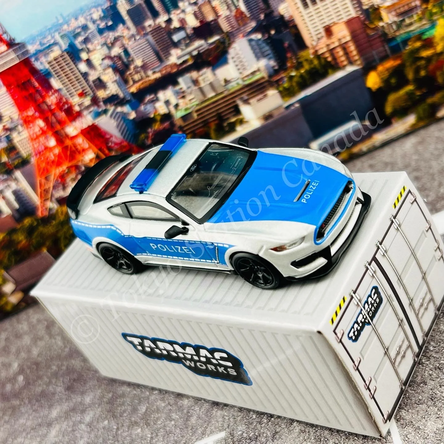 TARMAC WORKS GLOBAL64 1/64 Ford Mustang Shelby GT350R German Police T64G-011-GP - Image 6