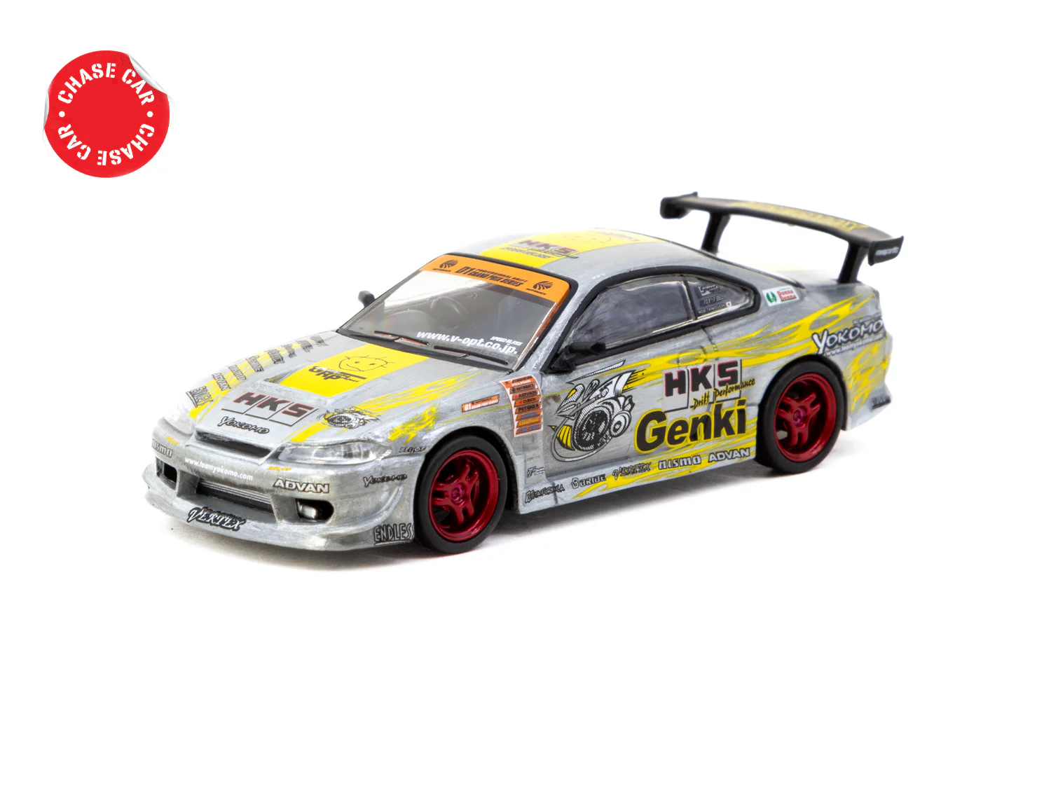 TARMAC WORKS GLOBAL64 1/64 HKS Hiper Silvia RS-2 Red Chrome *Tokyo Auto Salon 2025 Special Edition * T64G-023-HKSRC - Image 2