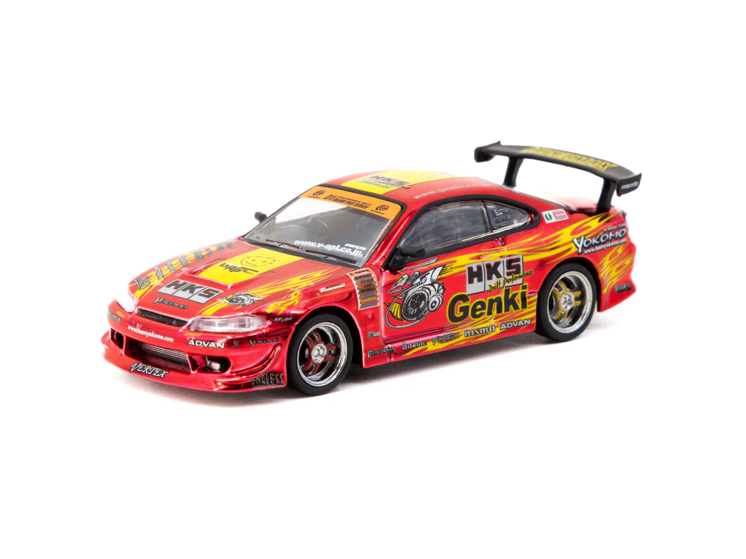 TARMAC WORKS GLOBAL64 1/64 HKS Hiper Silvia RS-2 Red Chrome *Tokyo Auto Salon 2025 Special Edition * T64G-023-HKSRC - Image 3