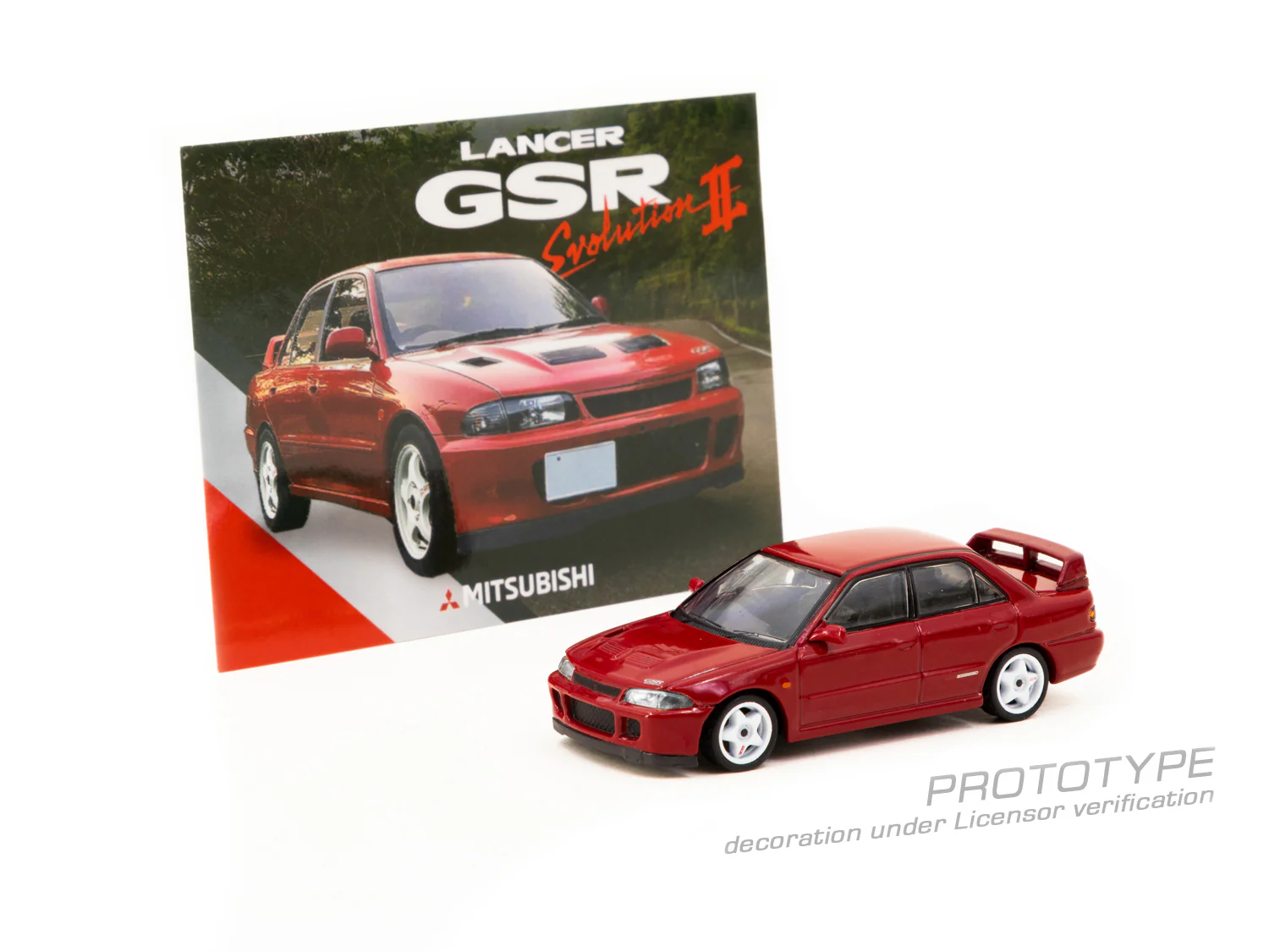 Tarmac Works GLOBAL64 1/64 Mitsubishi Lancer GSR Evolution II Red Model Car + Trading Cards Combo Set T64G-049-RE - Image 3