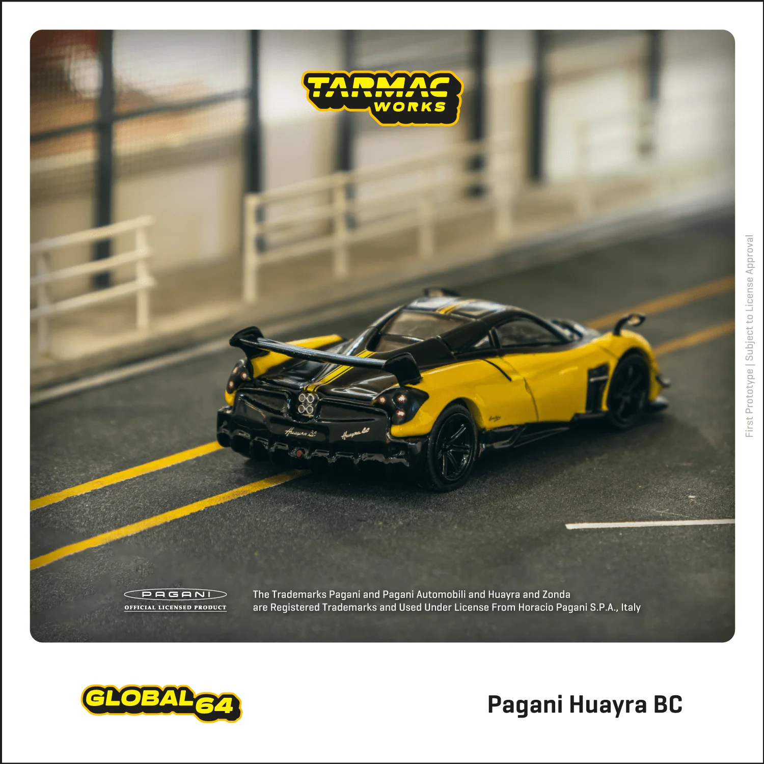 TARMAC WORKS GLOBAL64 1/64 Pagani Huayra BC Giallo Limone T64G-TL014-YL - Image 3