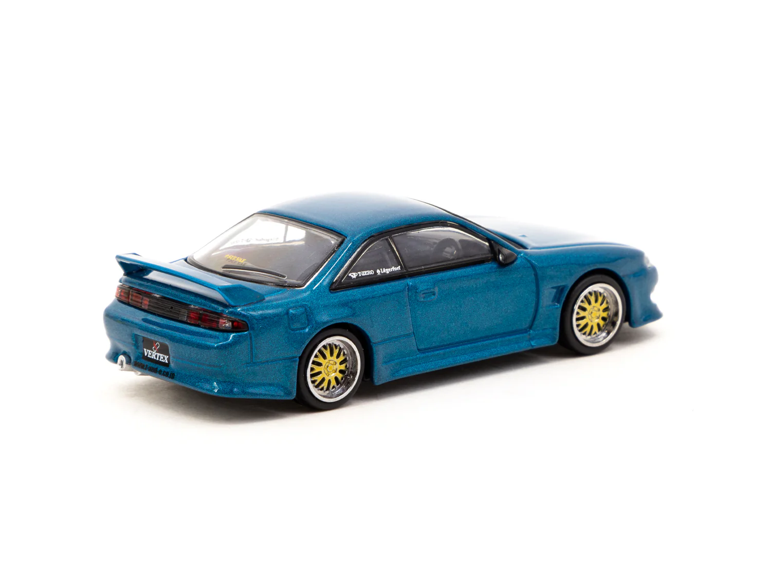 TARMAC WORKS GLOBAL64 1/64 Tarmac Works VERTEX Nissan Silvia S14 Blue Green Metallic T64G-018-GR - Image 3