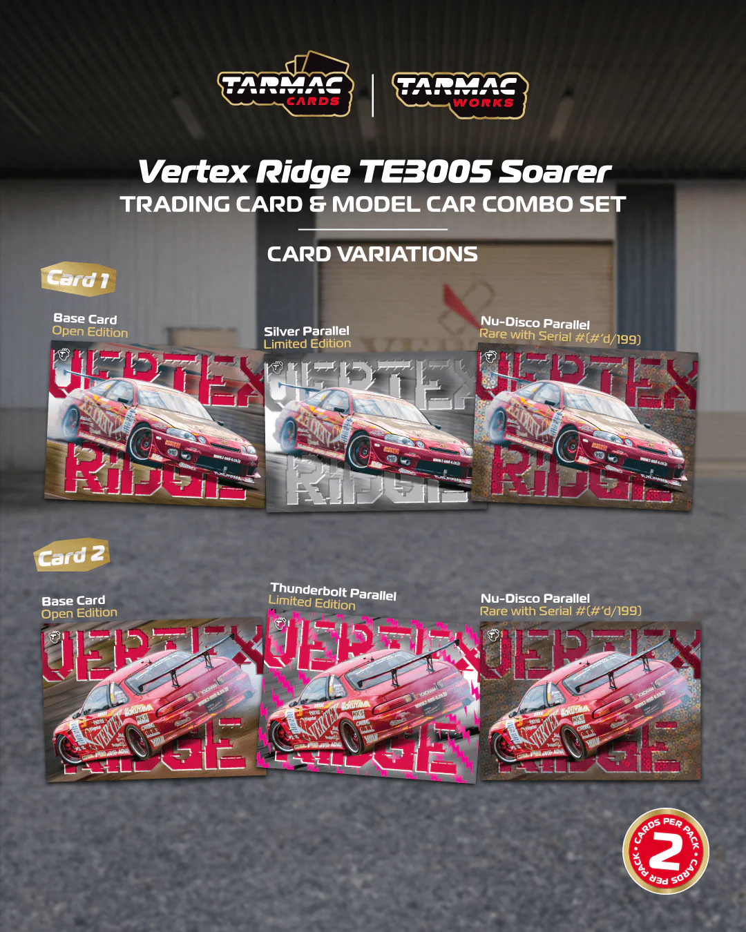 PREORDER TARMAC WORKS GLOBAL64 1/64 Vertex Ridge TE3005 Soarer Model Car + Trading Cards Combo Set T64G-080-TE3005 (Approx. Release Date :  MARCH 2026 subject to manufacturer's final decision) - Image 2