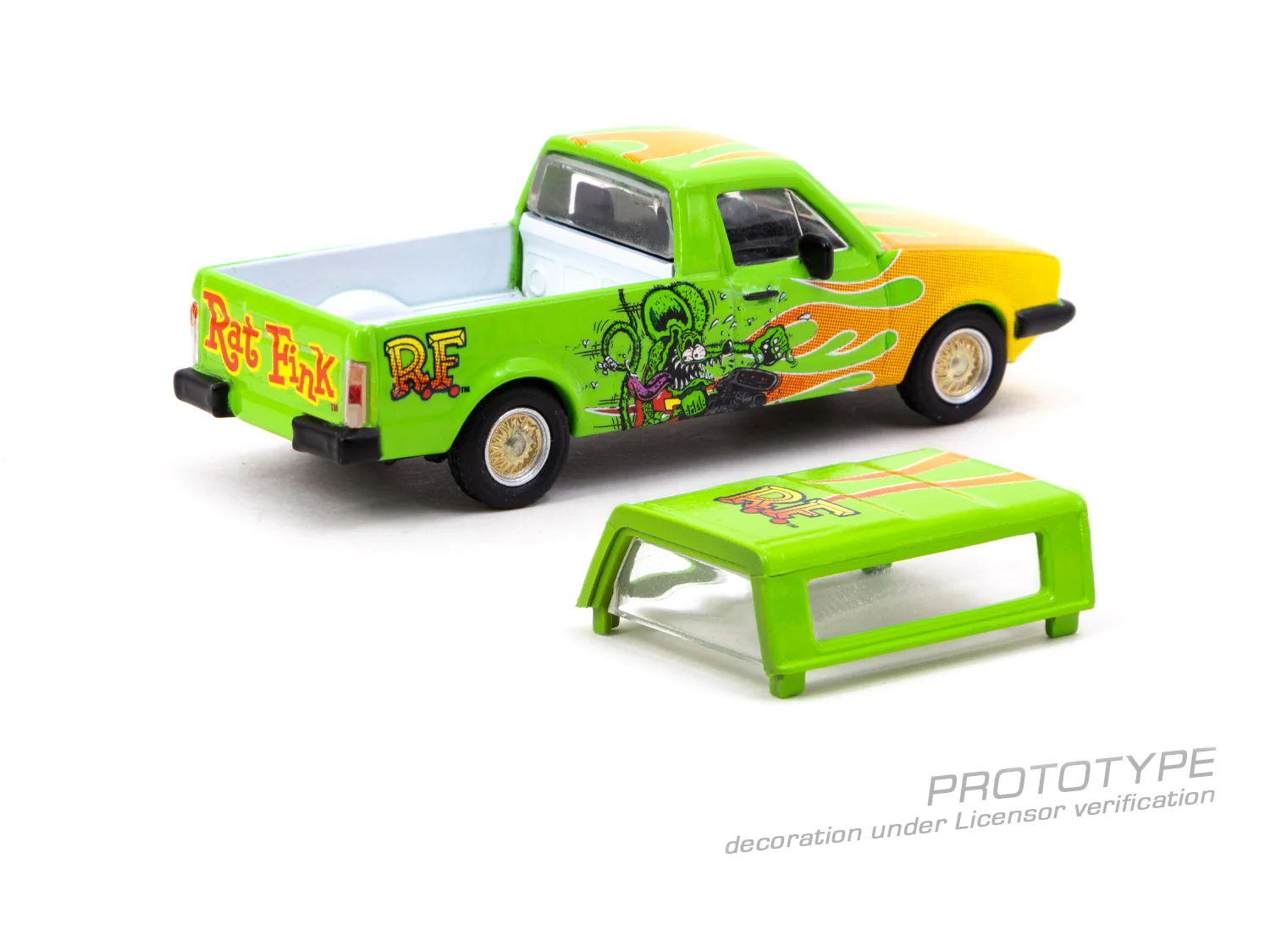 TARMAC WORKS GLOBAL64 1/64 Volkswagen Caddy Rat Fink with removable cover T64S-013-RF1 - Image 2