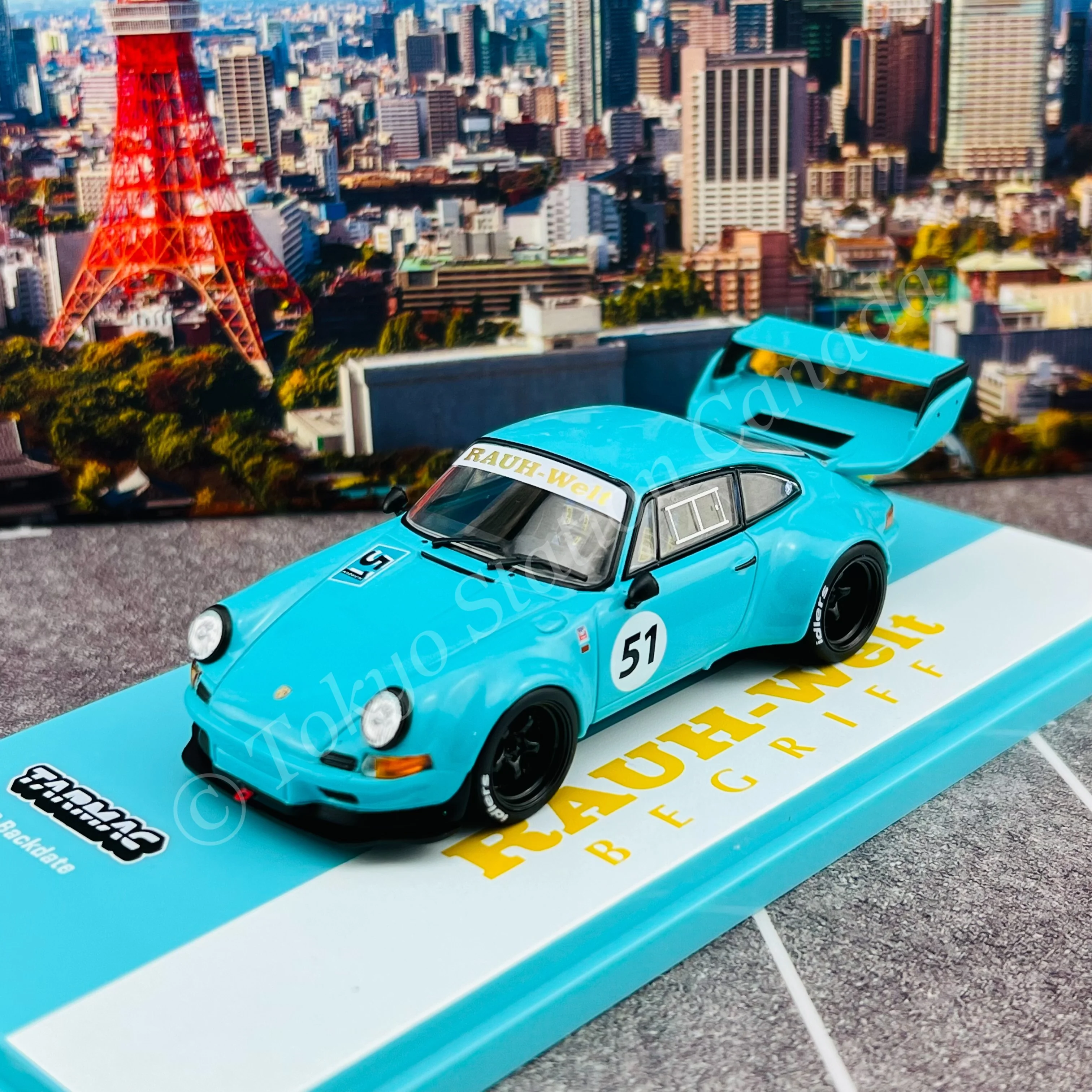TARMAC WORKS HOBBY43 1/43 RWB Backdate Blue T43-018-BL51 - Image 4