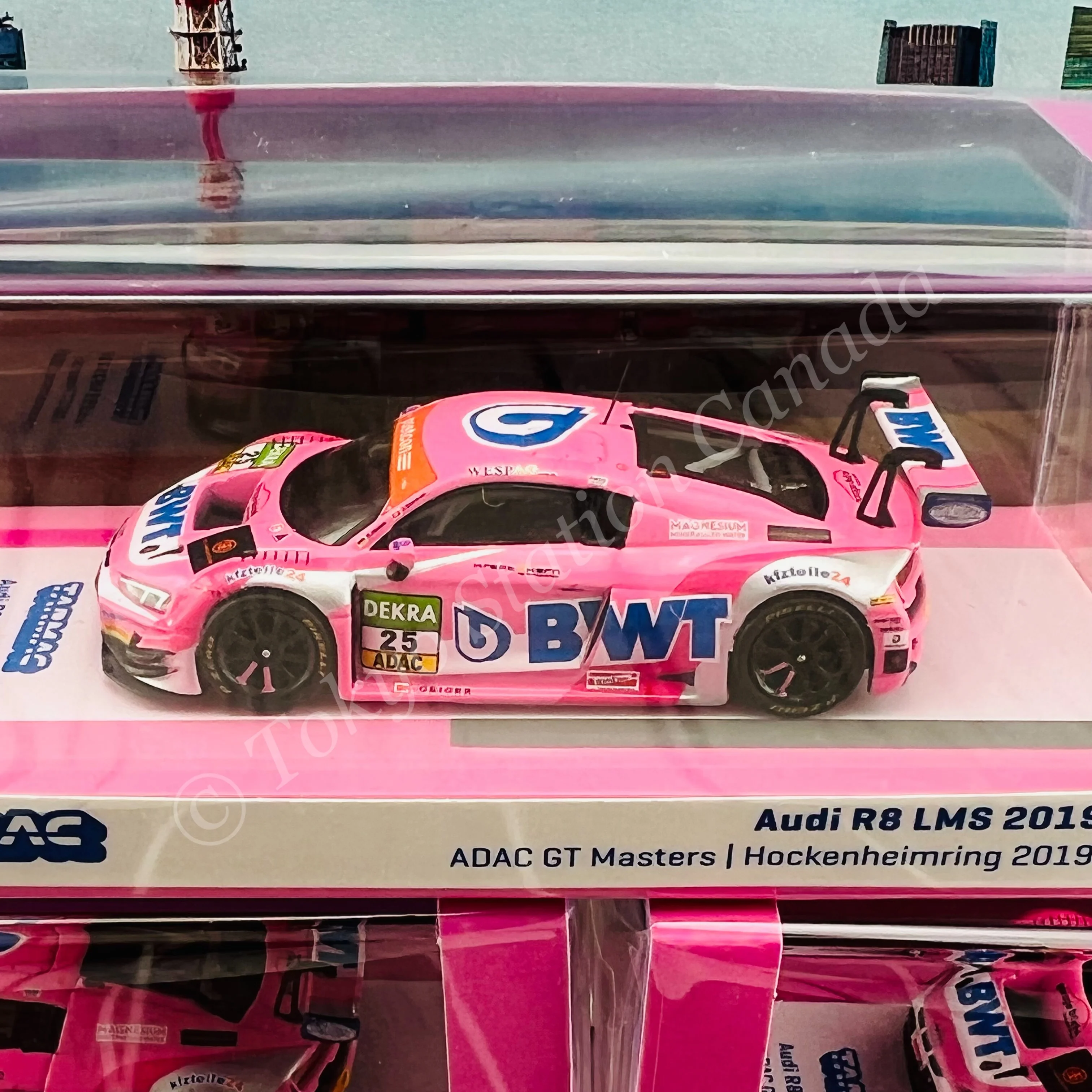 TARMAC WORKS HOBBY64 1/64 Audi R8 LMS 2019 ADAC GT Masters Hockenheimring 2019 Christopher HAASE / Jeffrey SCHMIDT T64-043-19BWT - Image 3