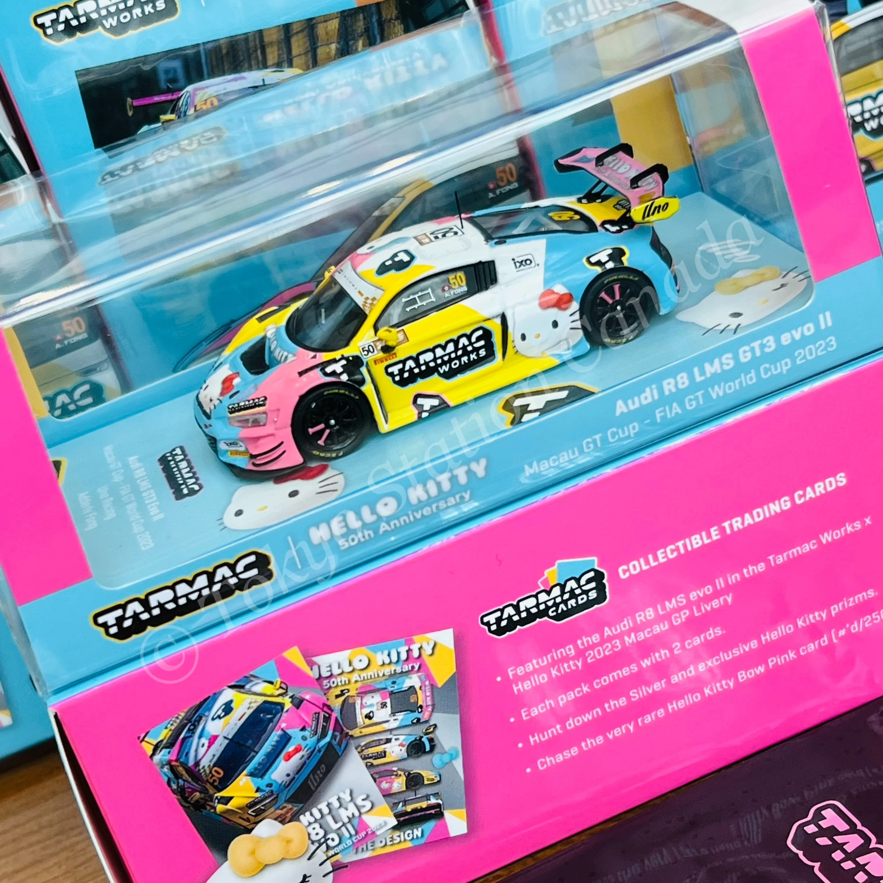 Tarmac Works HOBBY64 1/64 Audi R8 LMS GT3 Evo II Macau GT Cup - FIA GT World Cup 2023 Race Version Model Car + Trading Cards Combo Set T64-043-23MGP50 - Image 2