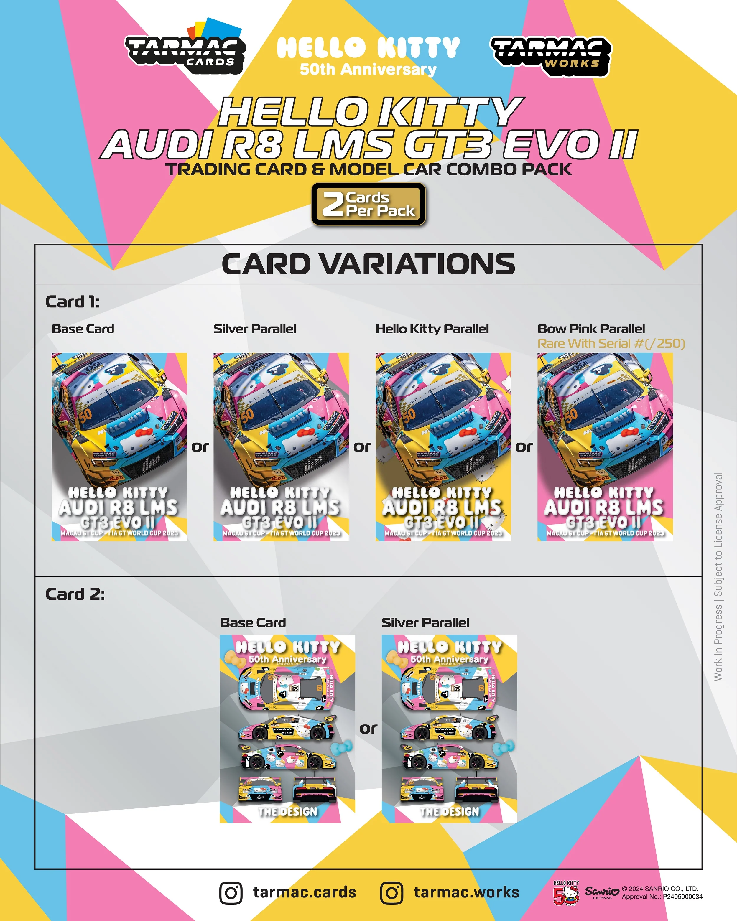 Tarmac Works HOBBY64 1/64 Audi R8 LMS GT3 Evo II Macau GT Cup - FIA GT World Cup 2023 Race Version Model Car + Trading Cards Combo Set T64-043-23MGP50 - Image 4