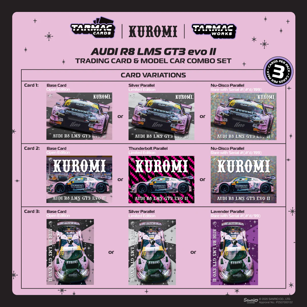 TARMAC WORKS HOBBY64 1/64 Audi R8 LMS GT3 evo II Macau GT Cup - FIA GT World Cup 2024 Uno Racing Adderly Fong Model Car + Trading Cards Combo Set T64-043-24MGP10 - Image 2