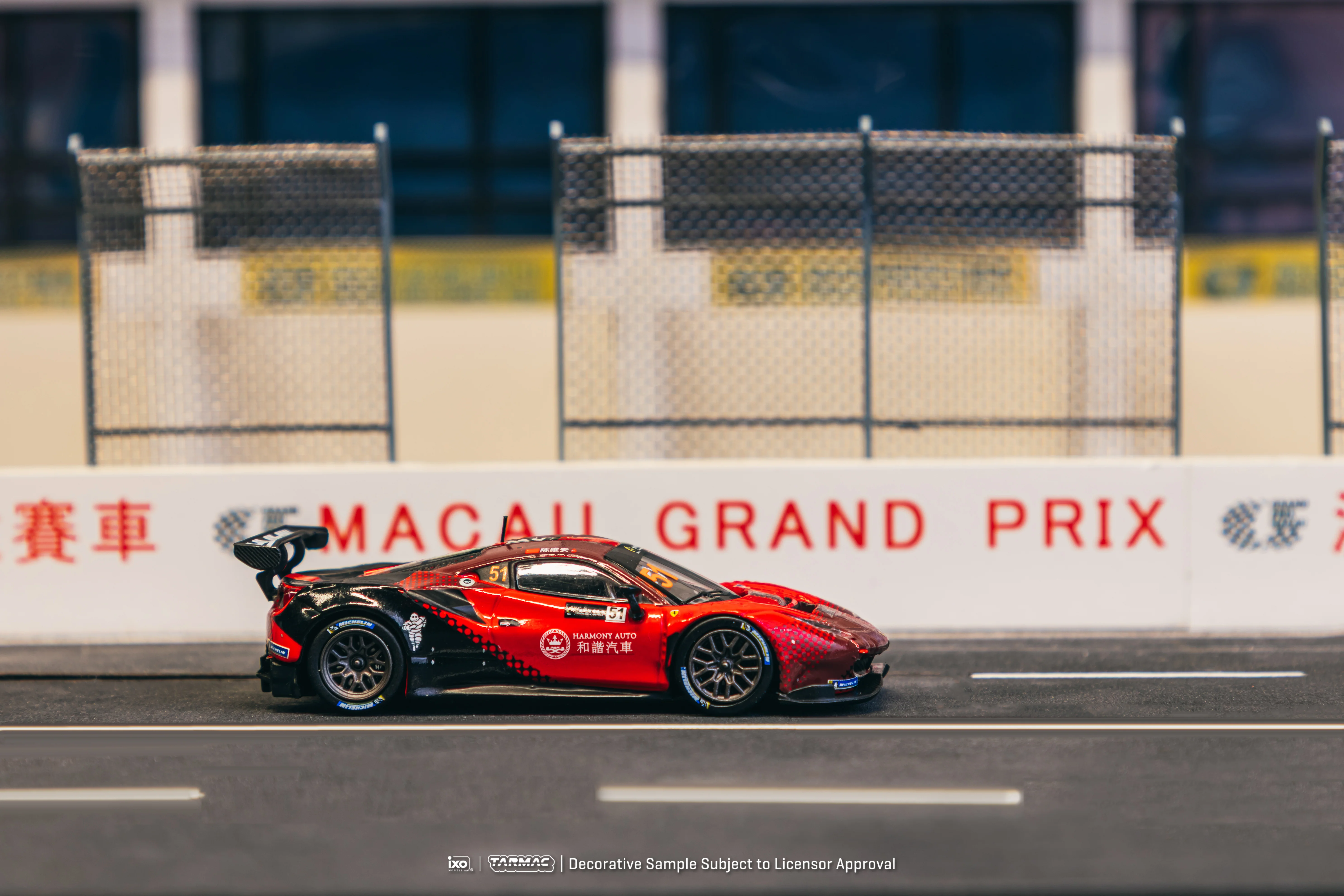TARMAC WORKS HOBBY64 1/64 Ferrari 488 GT3 Macau GT Cup 2022 Harmony Racing Chen Weian T64-072-22MGP51 - Image 3