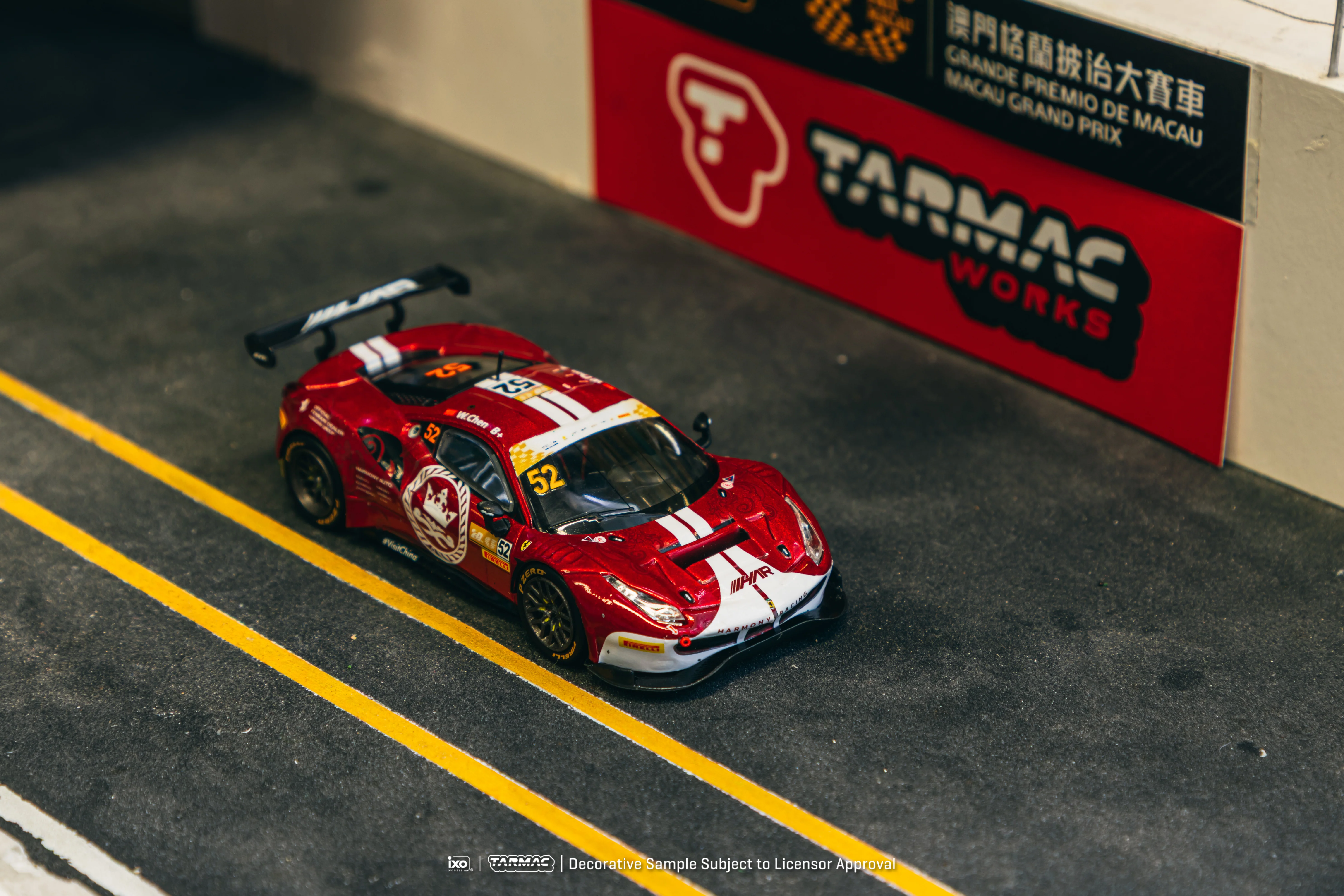 TARMAC WORKS HOBBY64 1/64 Ferrari 488 GT3 Macau GT Cup - FIA GT World Cup 2023 Harmony Racing Chen Weian T64-072-23MGP52 - Image 2