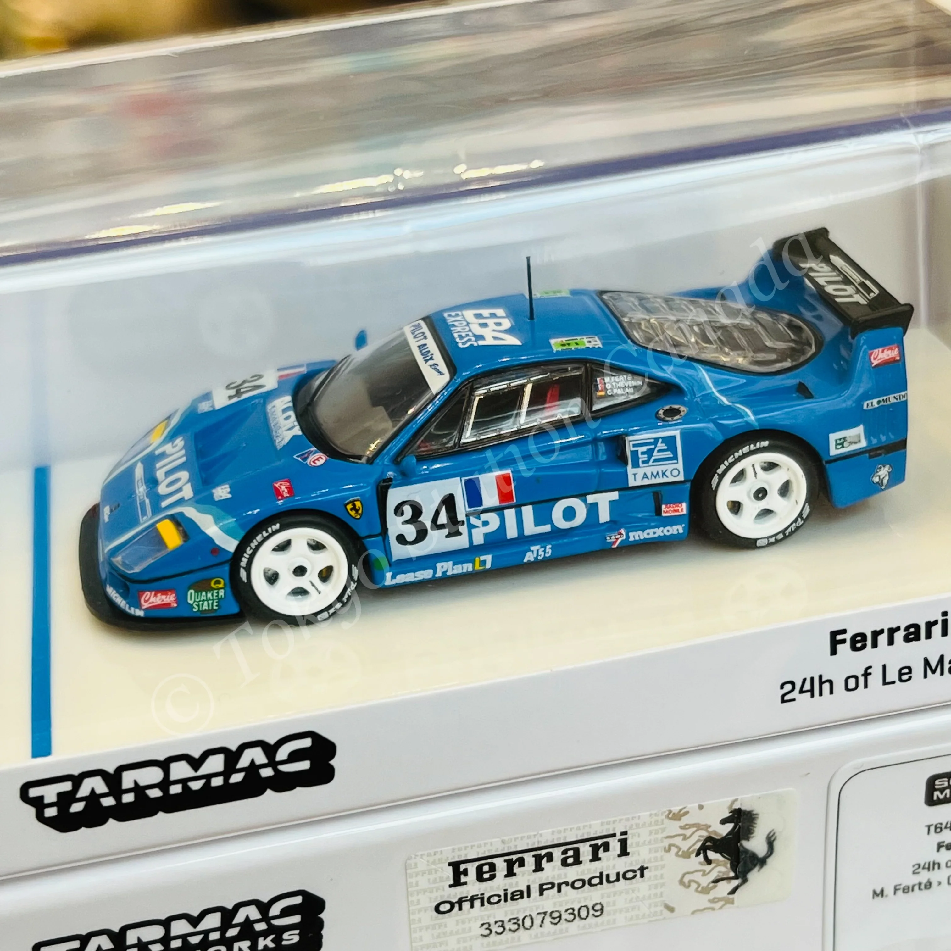 TARMAC WORKS HOBBY64 1/64 Ferrari F40 LM 24h of Le Mans 1995 M. Ferté / O. Thévenin / C. Palau T64-075-95LM34 - Image 2