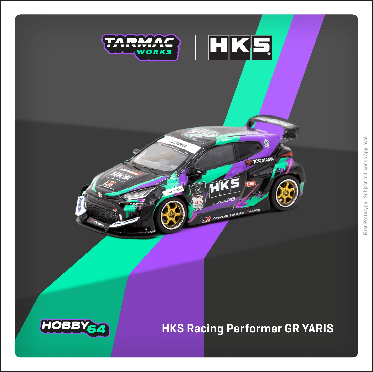TARMAC WORKS HOBBY64 1/64 HKS Racing Performer GR YARIS T64-080-HKS
