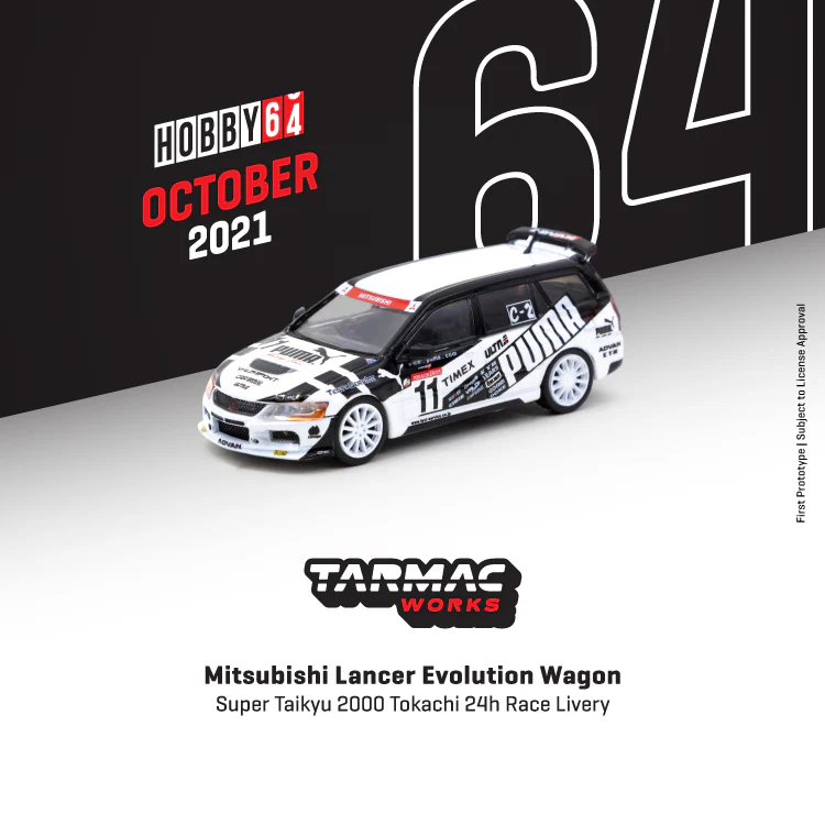 TARMAC WORKS HOBBY64 1/64 Mitsubishi Lancer Evolution Wagon Super Taikyu 2000 Tokachi 24H race livery T64-042-PU - Image 6