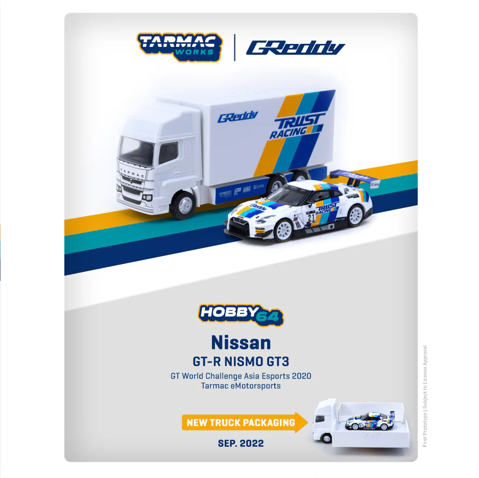 TARMAC WORKS HOBBY64 1/64 Nissan GT-R NISMO GT3 GT World Challenge Asia Esports 2020 Tarmac eMotorsports Luis Moreno T64-035-GDY - Image 6