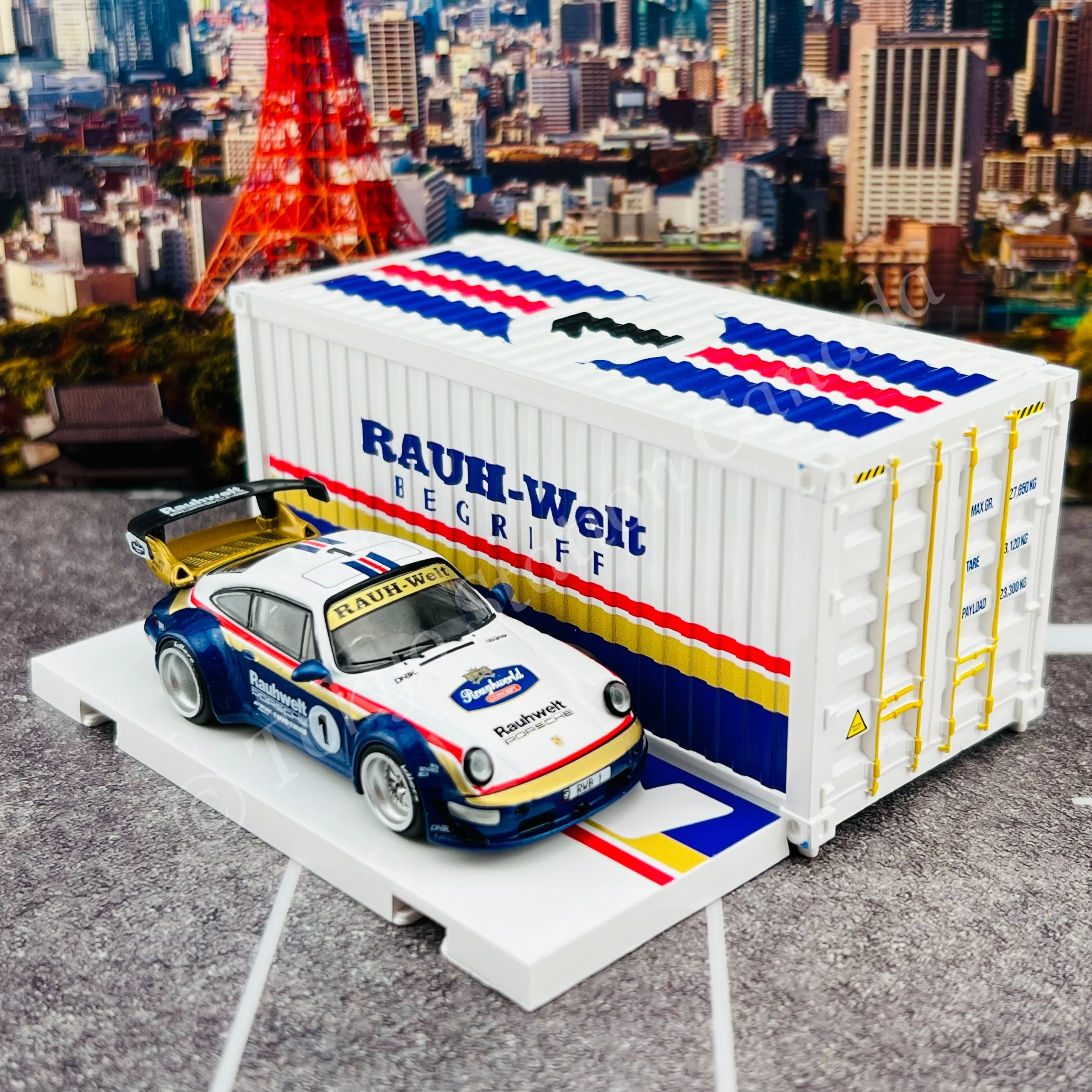 TARMAC WORKS HOBBY64 1/64 RWB 964 Waikato With Container T64-037-WKT - Image 5