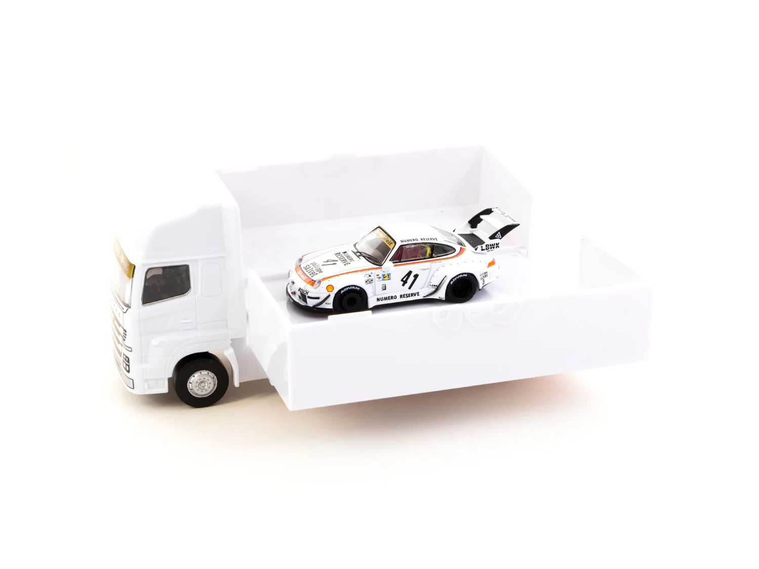 TARMAC WORKS HOBBY64 Tarmac Works 1/64 RWB 993 LBWK With Truck Packaging T64-017-LBWK - Image 3