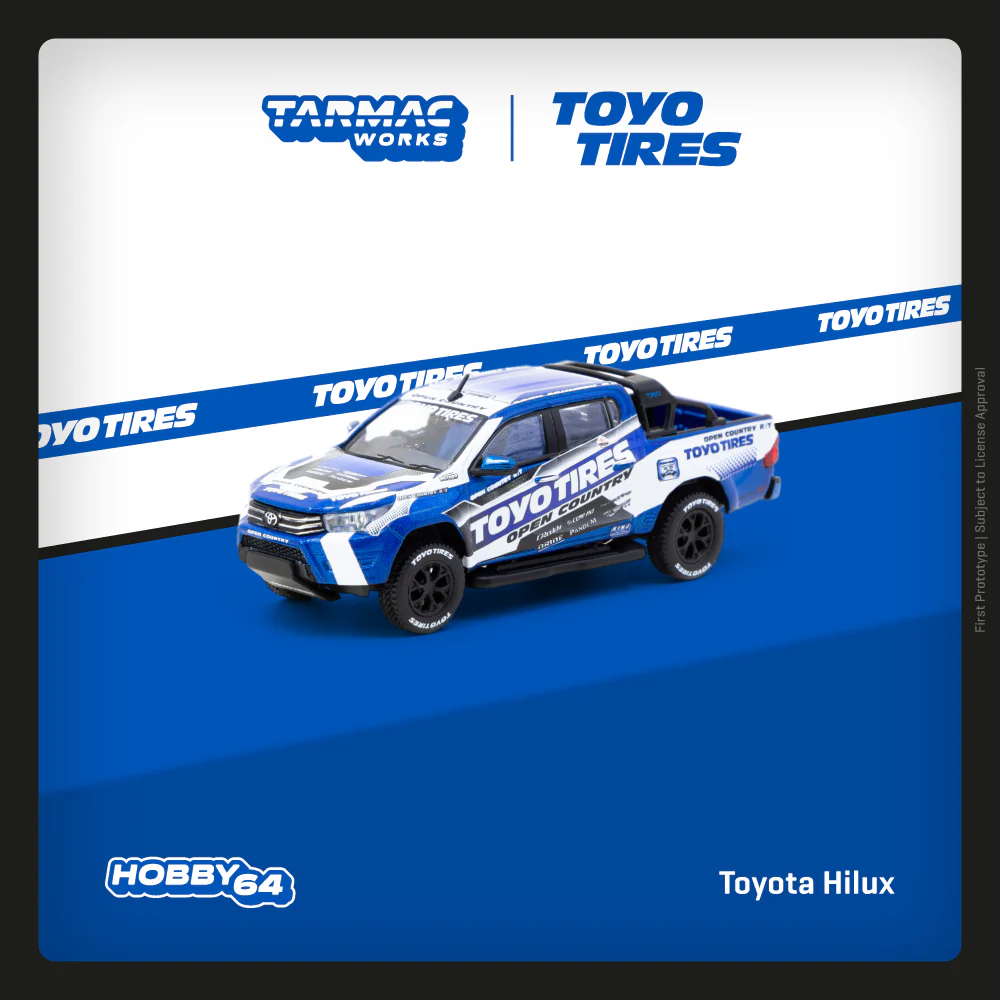 TARMAC WORKS HOBBY64 1/64 Toyota Hilux Toyo Tires T64-041-TOYO - Image 2
